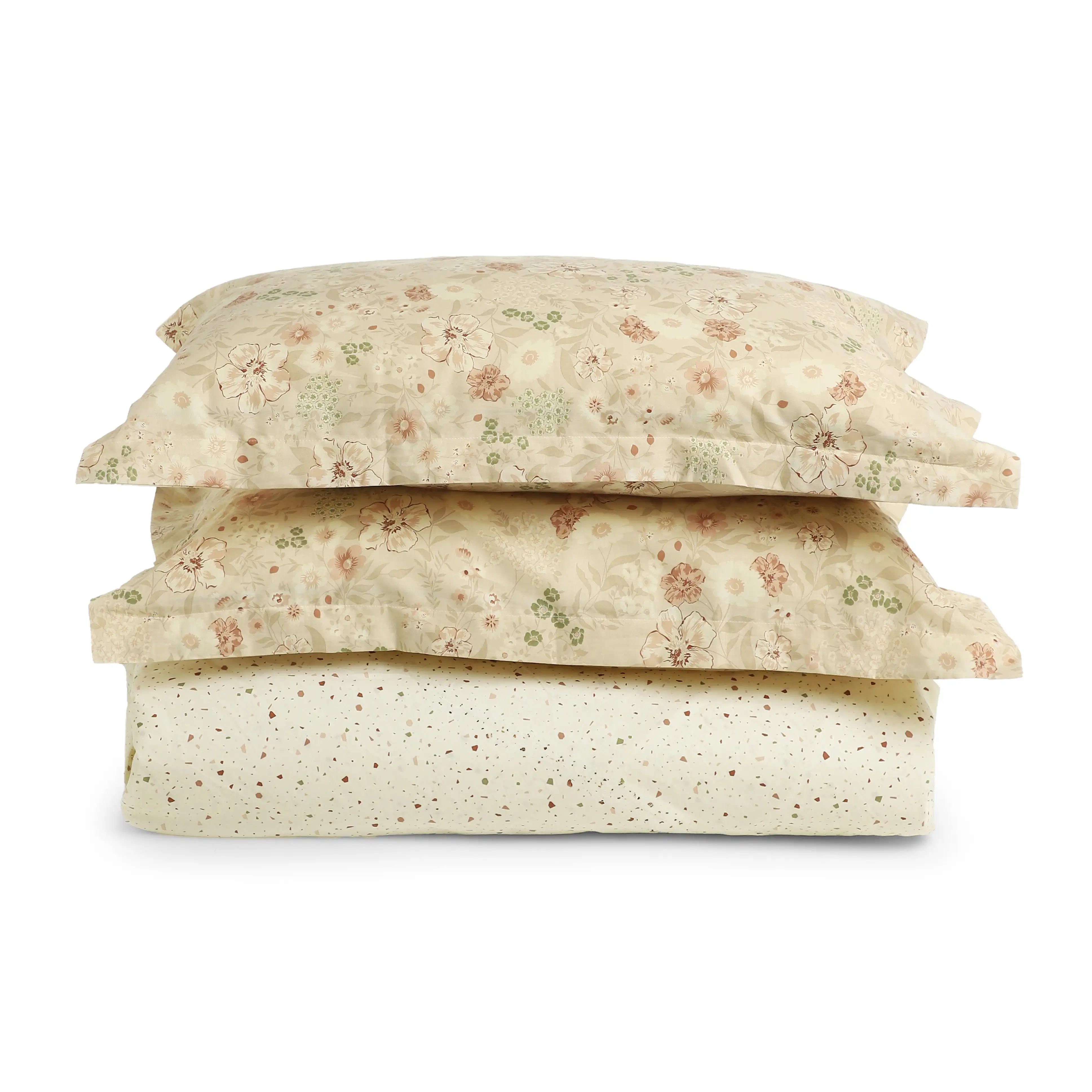 Mishella | Mix & Match Printed Cotton Fitted Sheet Set - Cream - Image 5