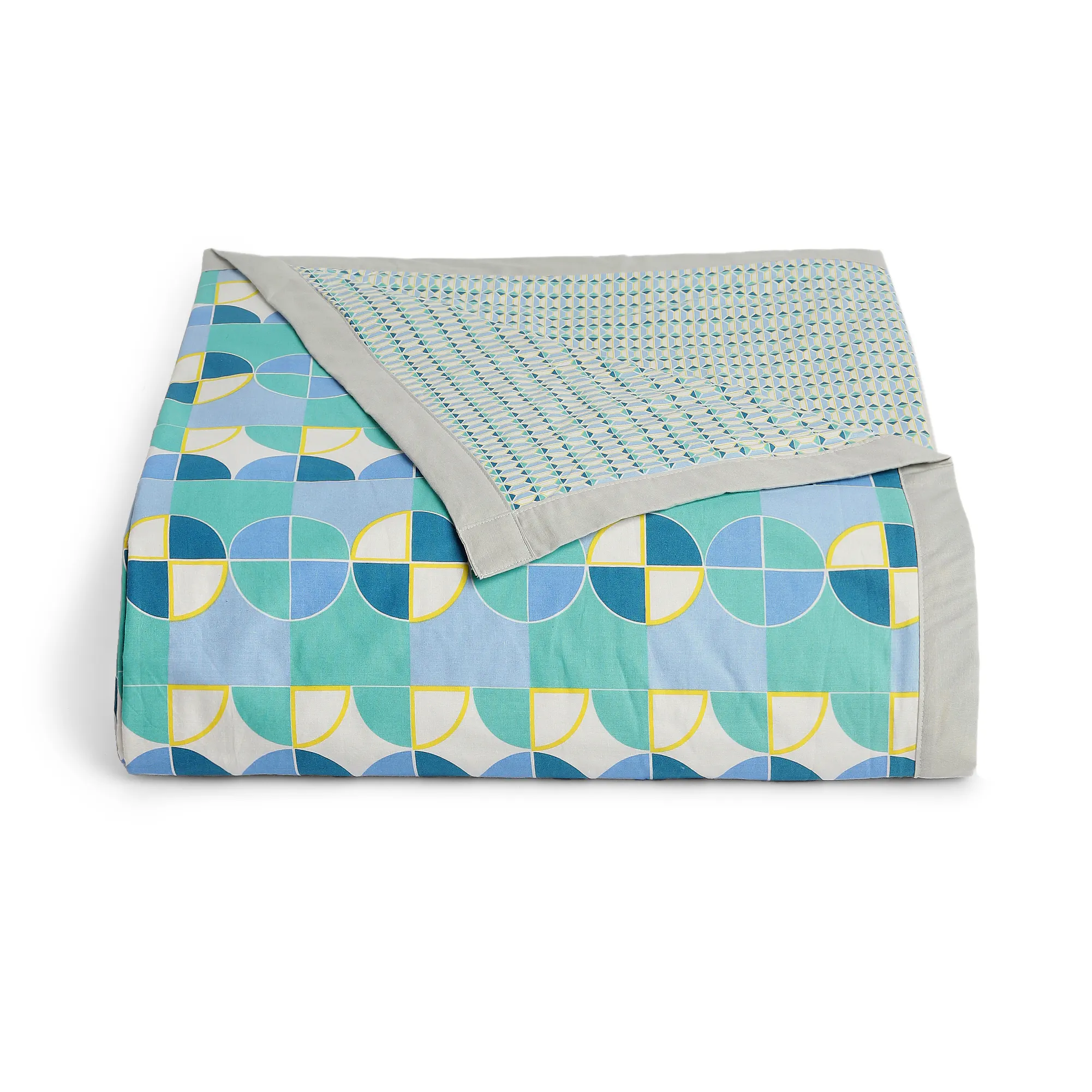 Mishella | Mix & Match Printed Coordinated Bedding Set | Set of Bedsheet & Dohar - Kaleido Teal - Image 5
