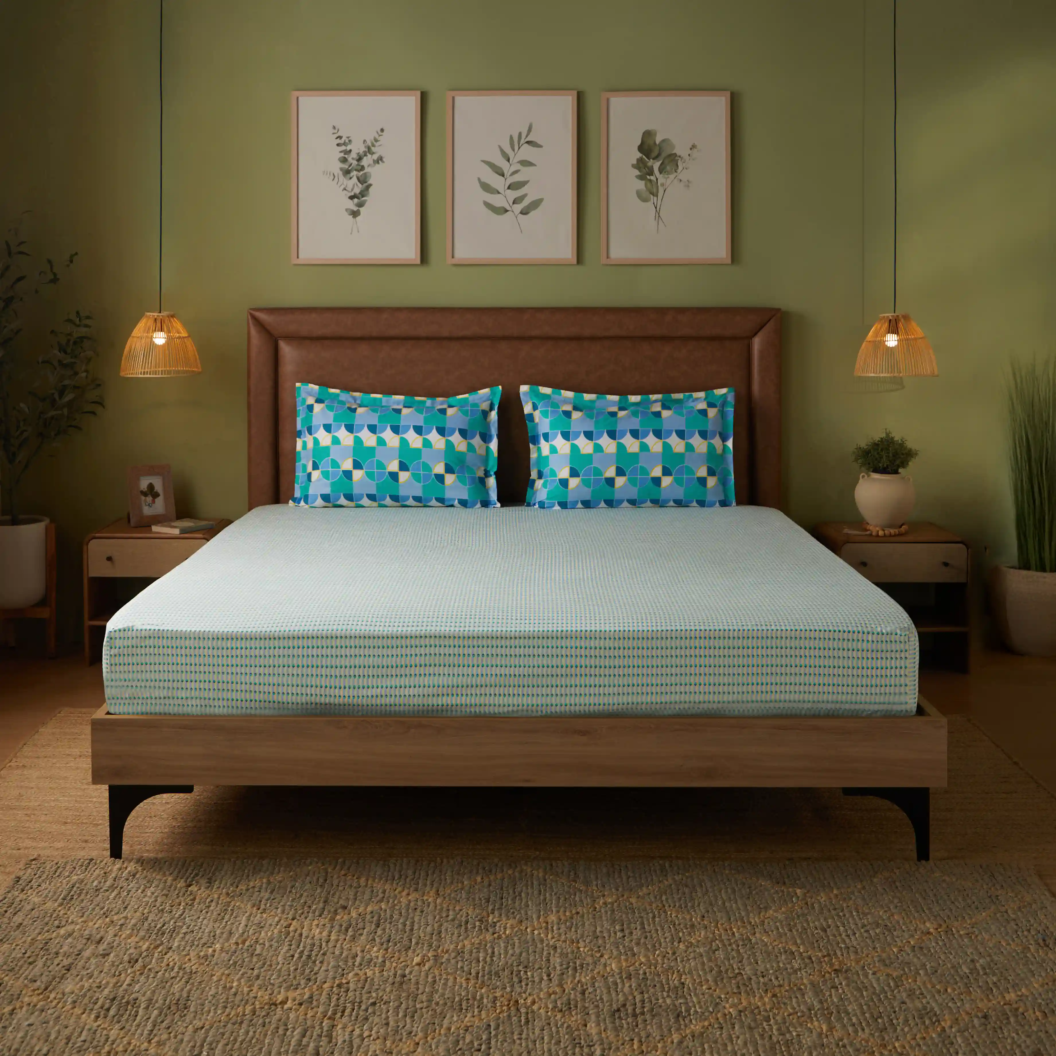 Mishella | Mix & Match Printed Cotton Bedsheet Set - Kaleido Teal - Image 12