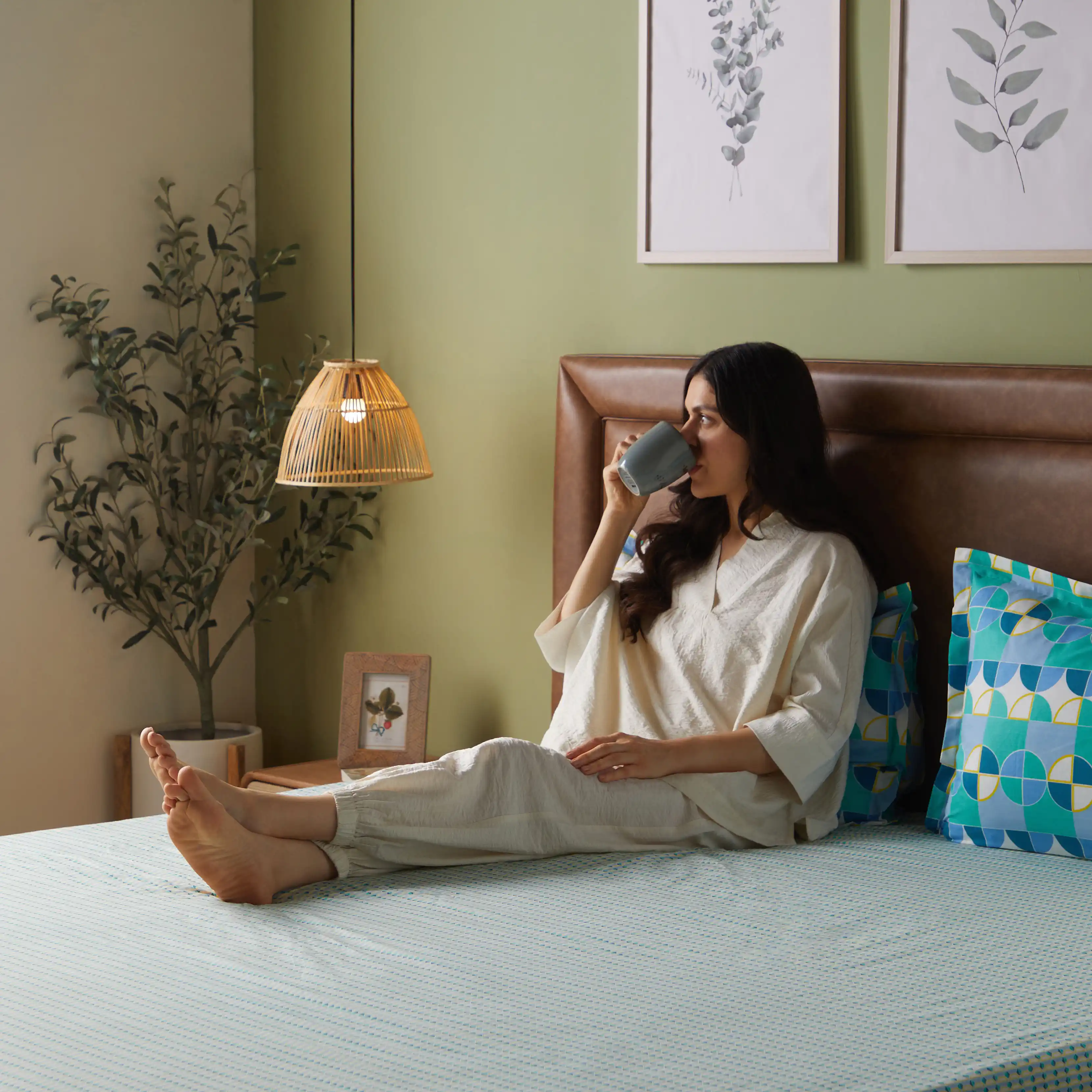 Mishella | Mix & Match Printed Cotton Bedsheet Set - Kaleido Teal - Image 8