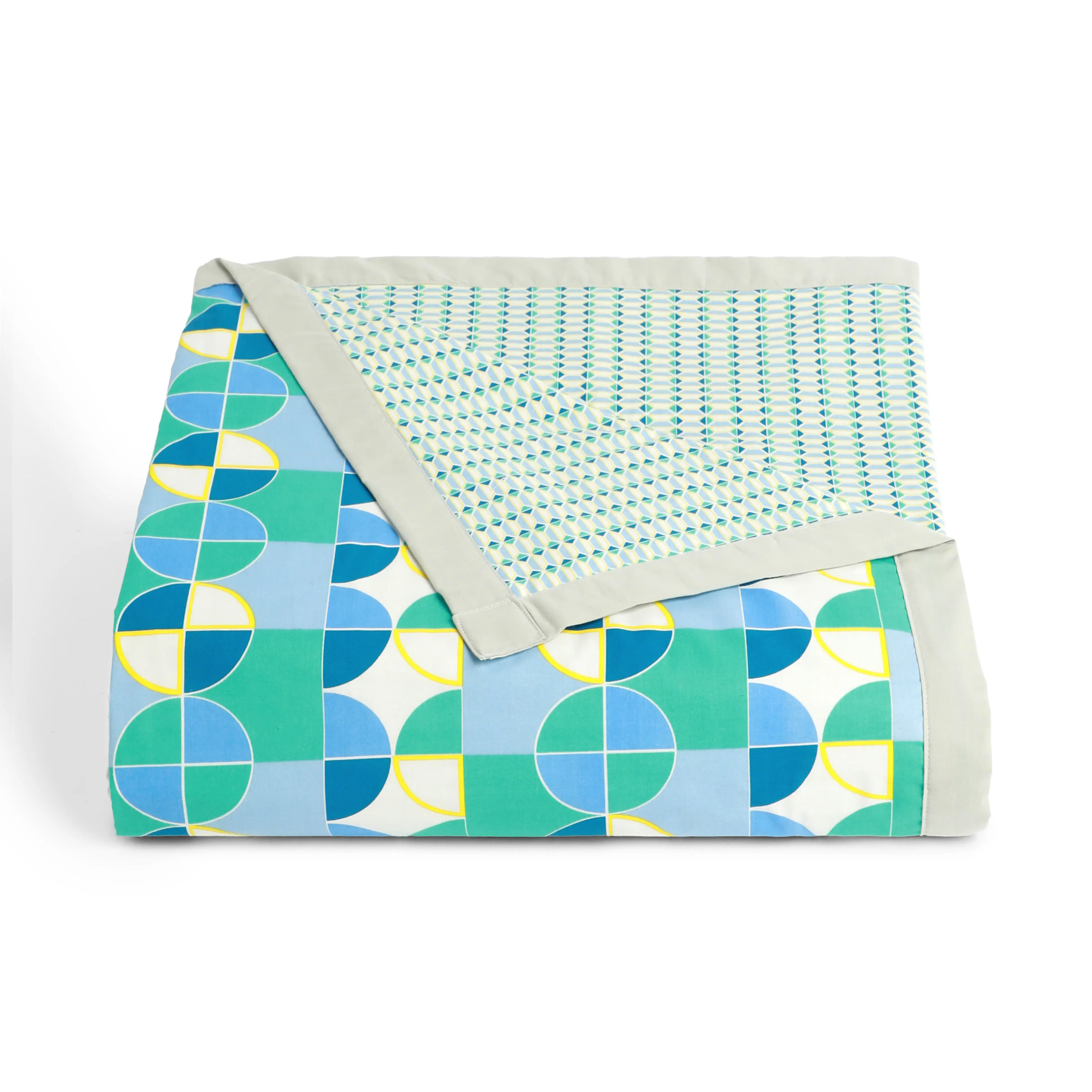 Mishella | Mix & Match Printed Coordinated Bedding Set | Set of Bedsheet & Dohar - Orbit Teal - Image 5