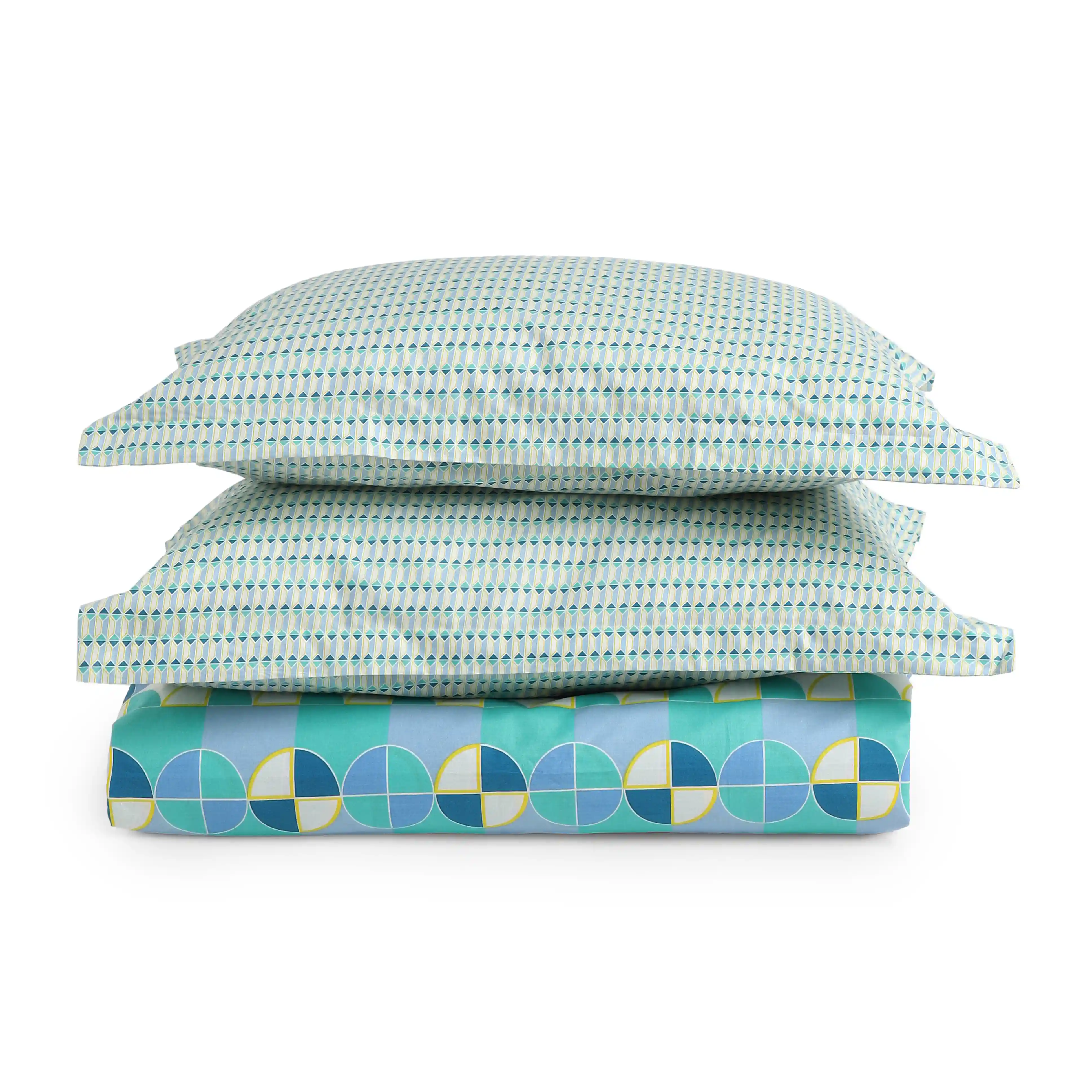 Mishella | Mix & Match Printed Cotton Fitted Sheet Set - Orbit Teal - Image 5