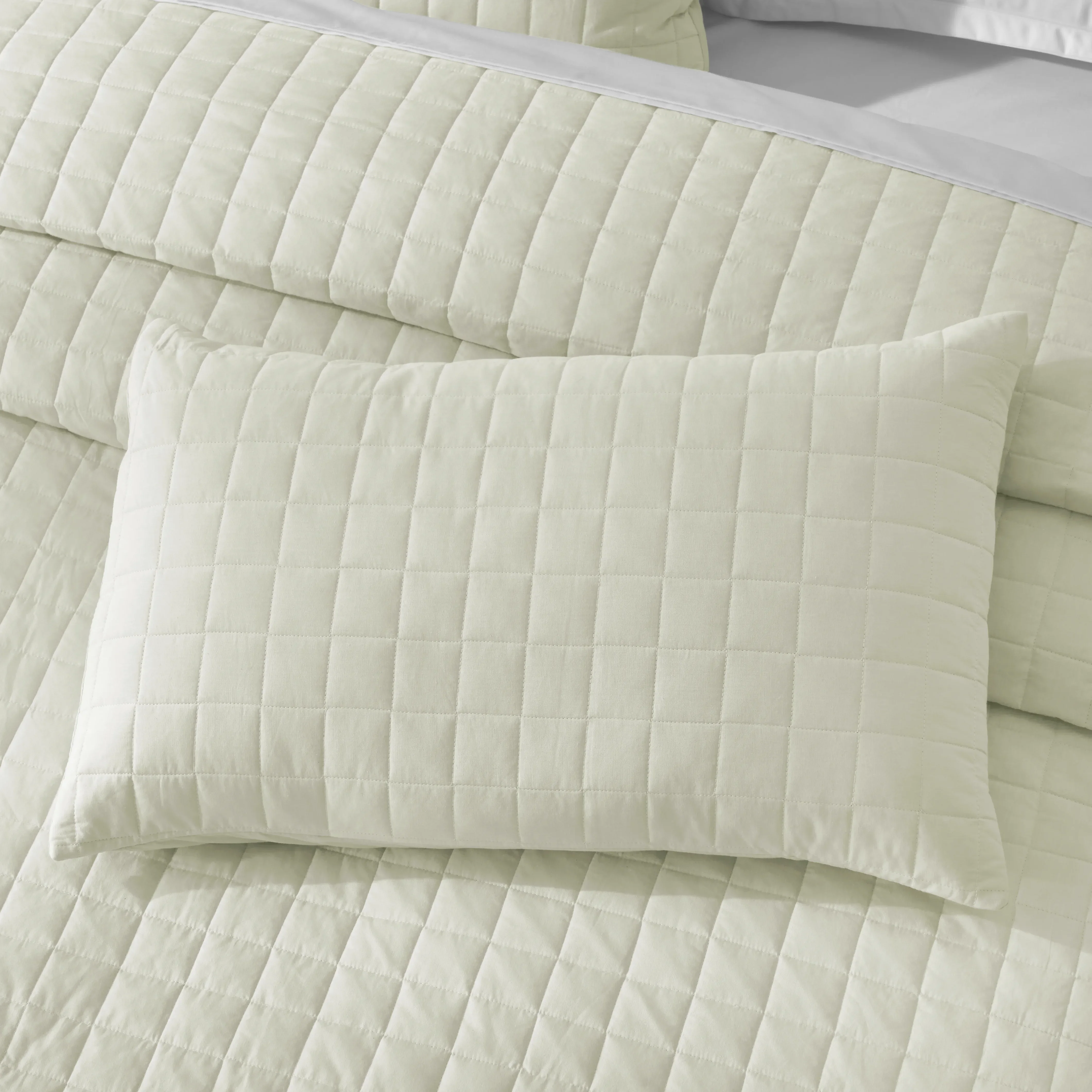 Nuvola | Luxurious Solid Dyed Box Quilted Cotton Bedcover Set - Image 12