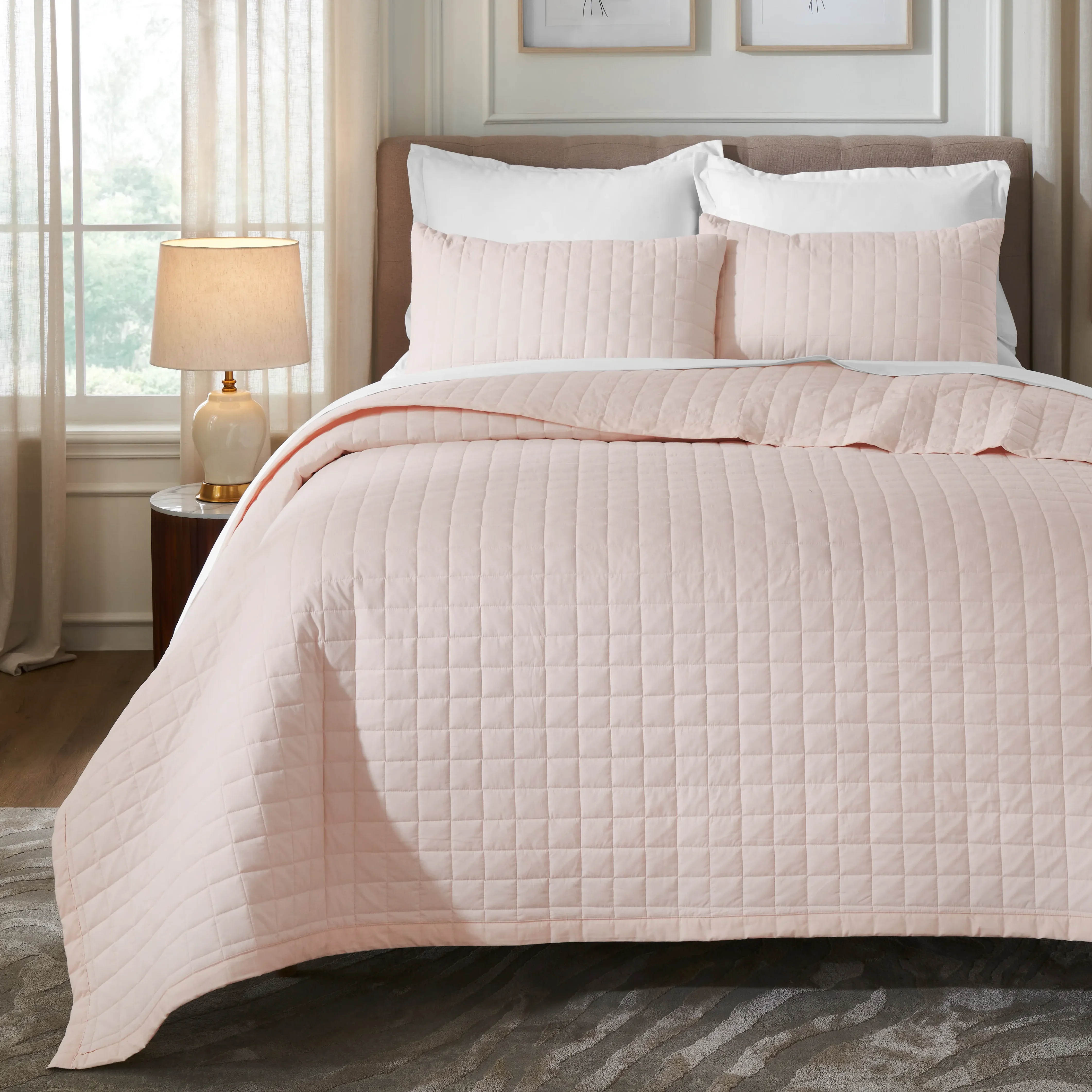 Nuvola | Luxurious Solid Dyed Box Quilted Cotton Bedcover Set - Image 25