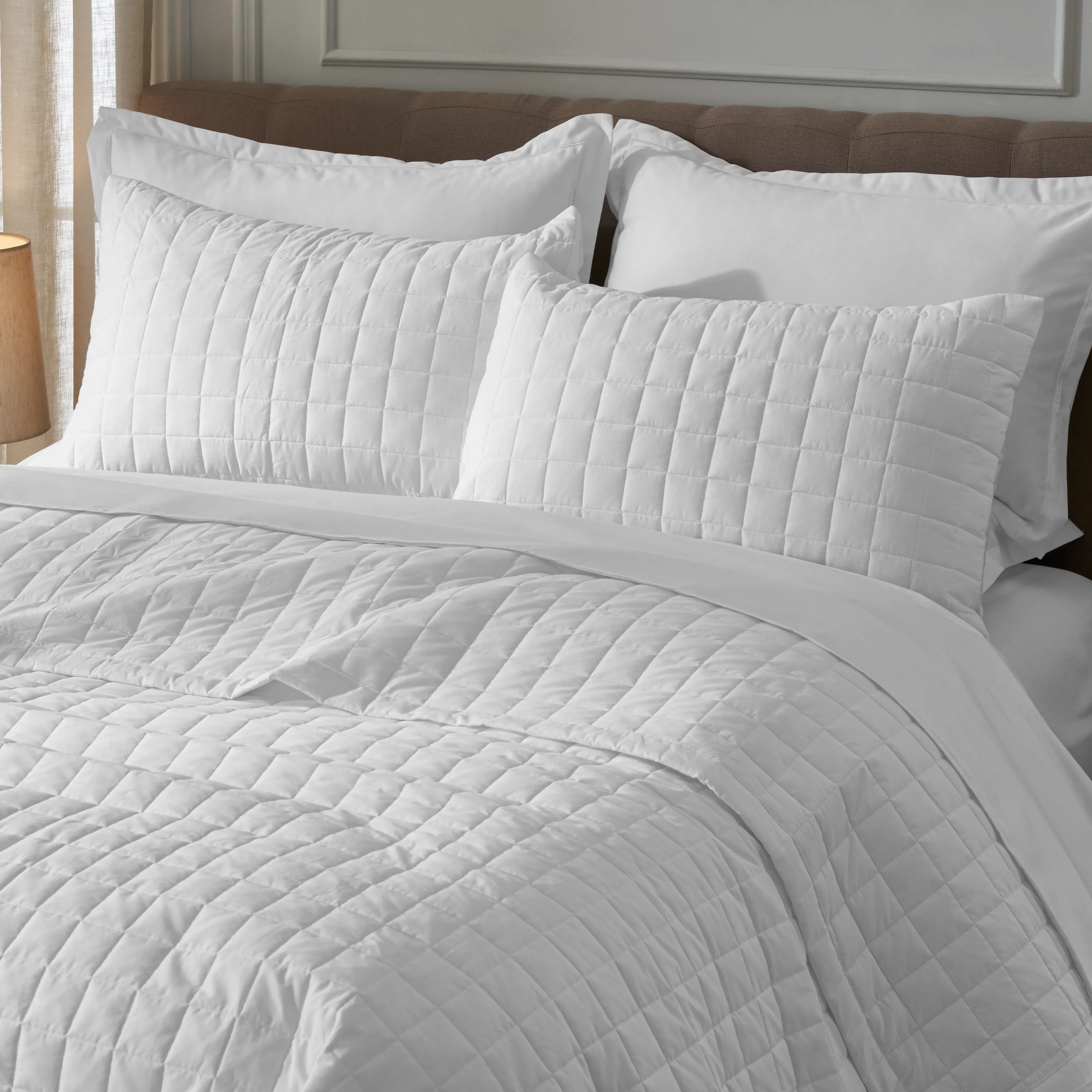Nuvola | Luxurious Solid Dyed Box Quilted Cotton Bedcover Set - Image 4