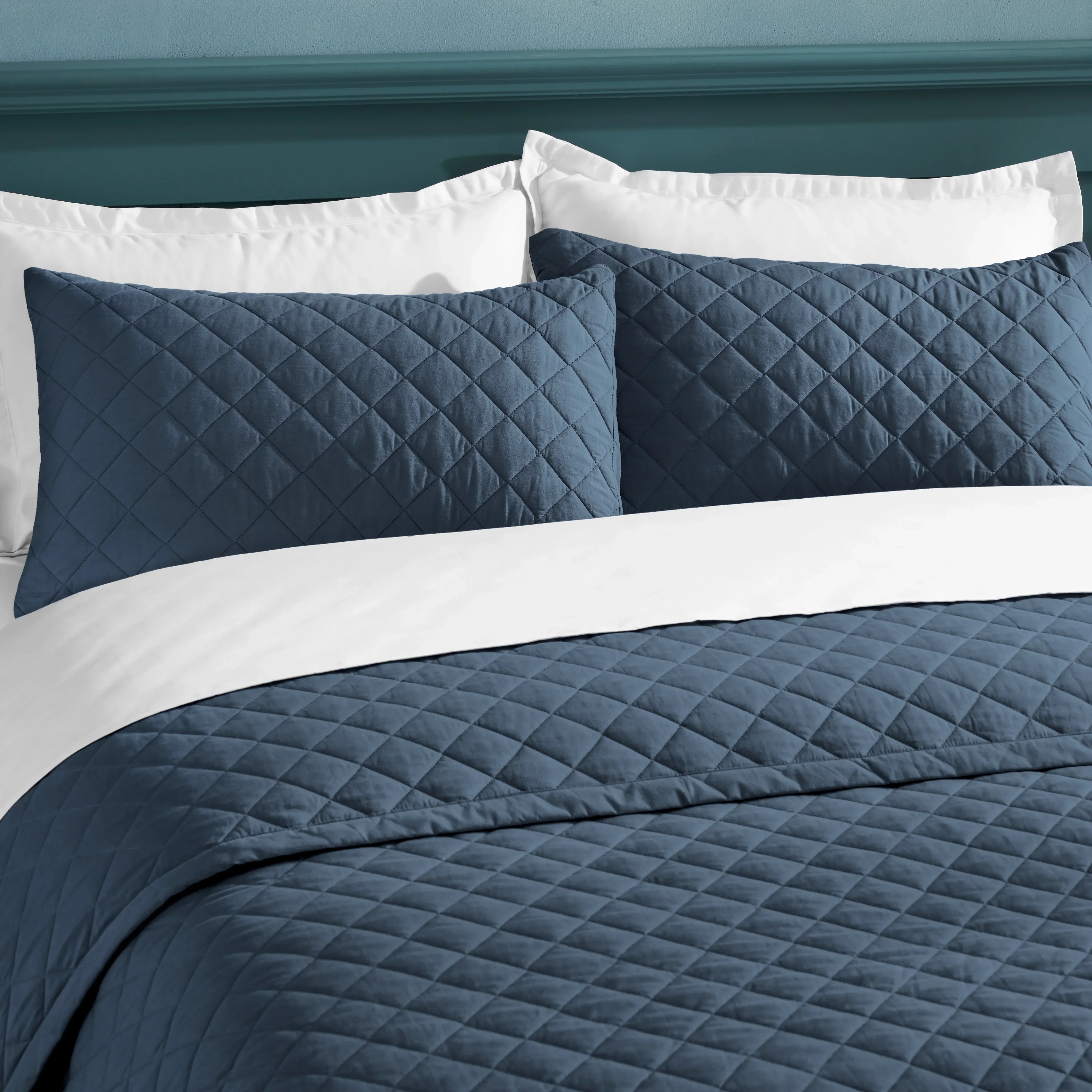 Nuvola | Luxurious Solid Dyed Diamond Quilted Cotton Bedcover Set - Image 41