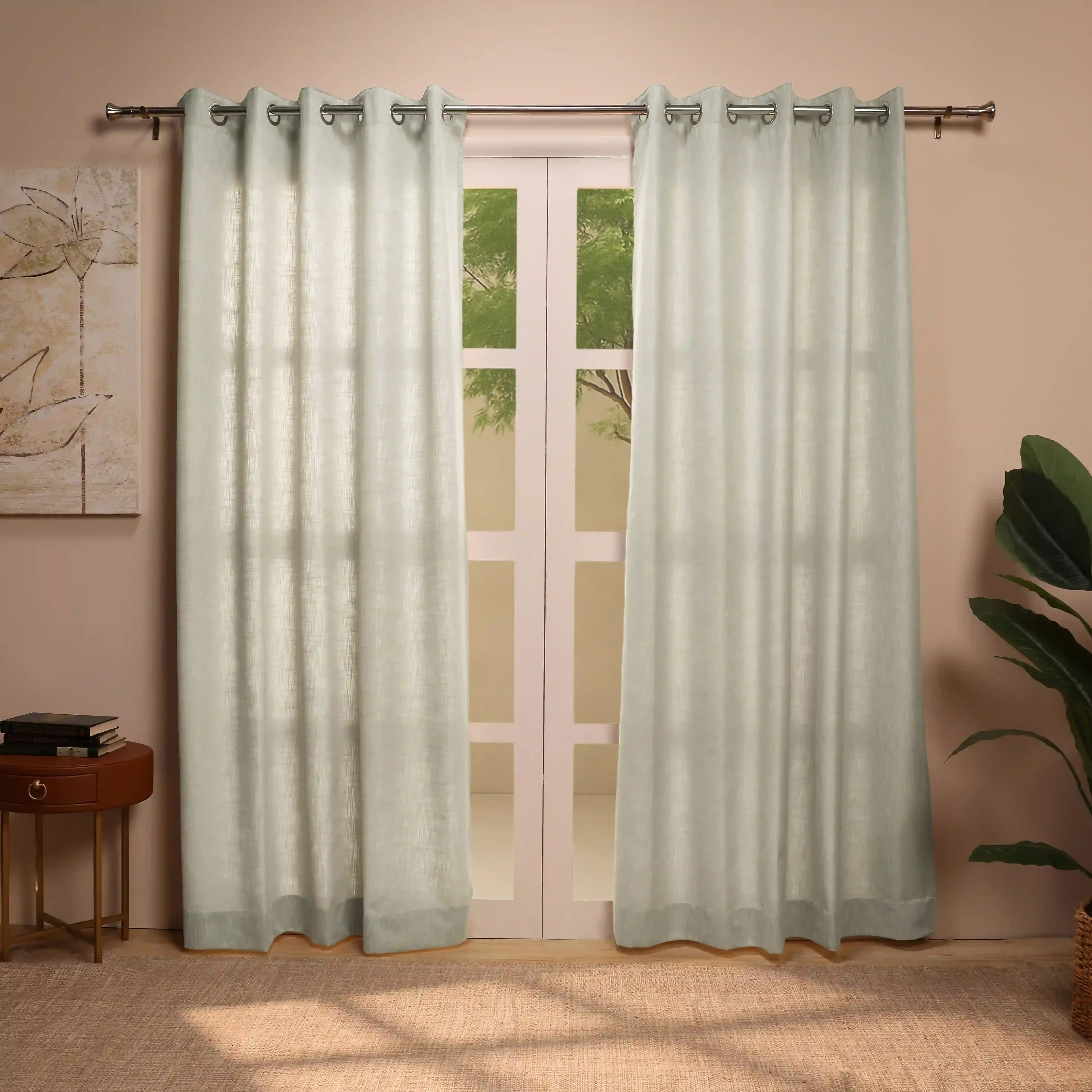 Paleto Set Of 2 Solid Readymade Curtains | Monochrome Play - Image 21