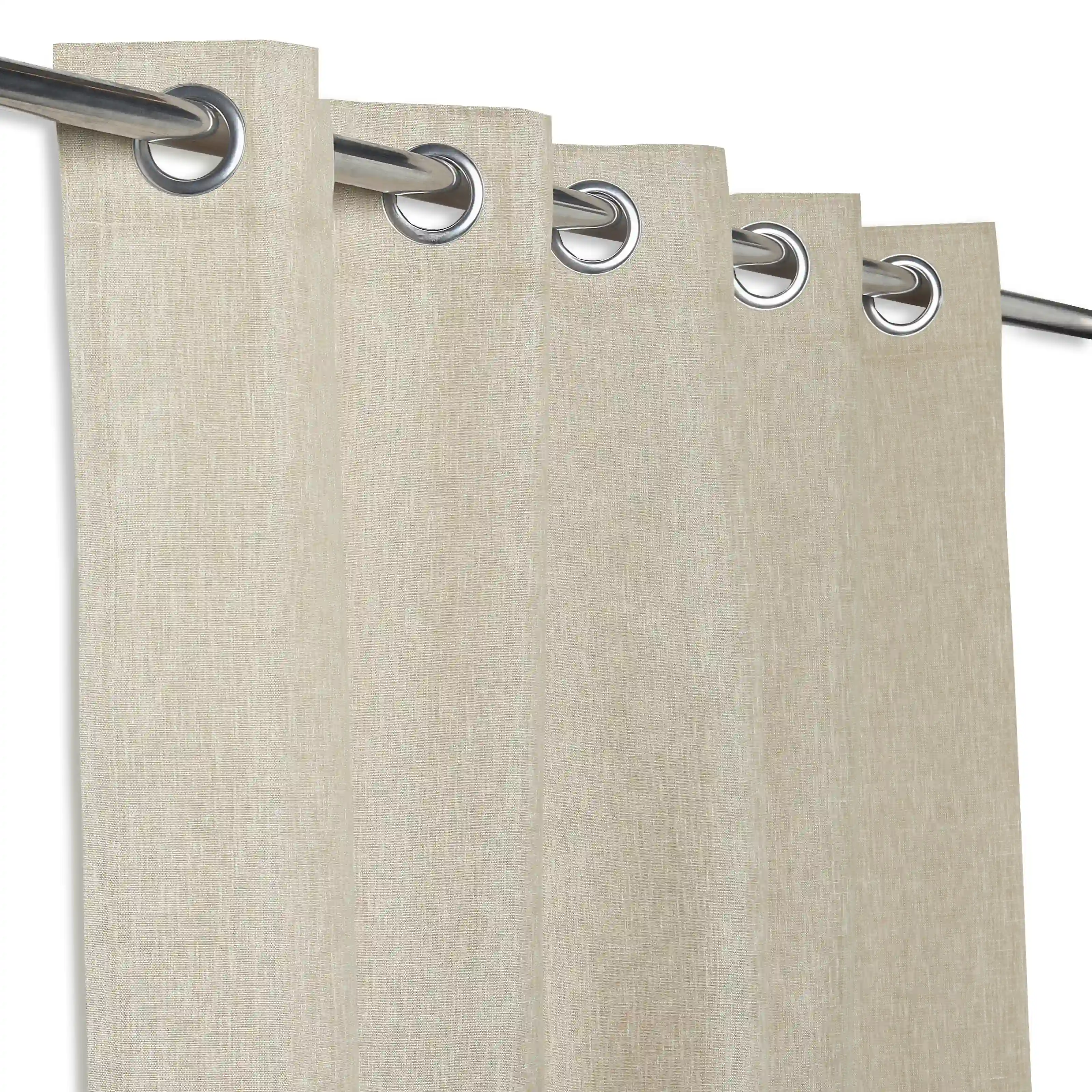 Paleto Set Of 2 Solid Readymade Curtains | Neutral Notes - Image 18