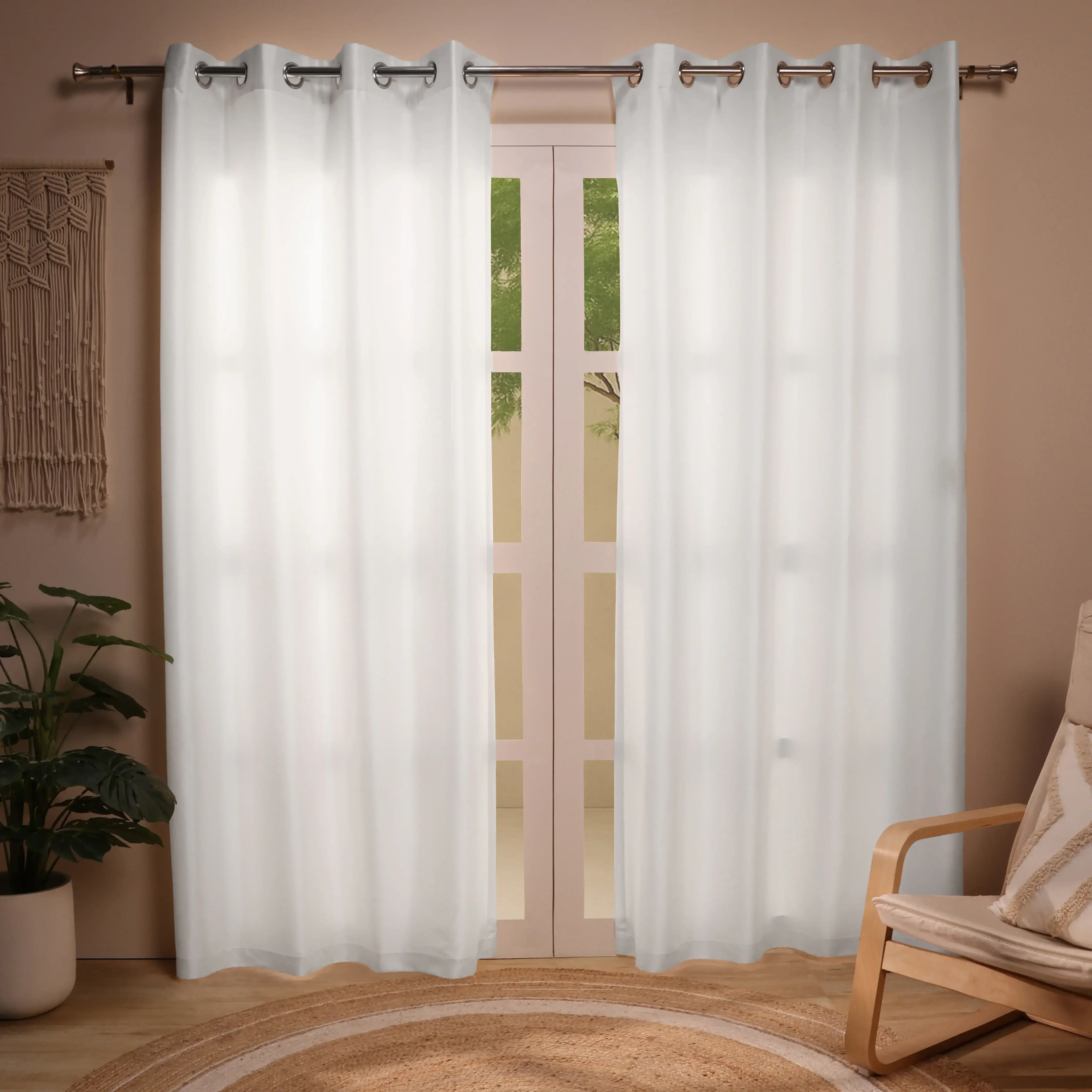 Paleto Set Of 2 Solid Readymade Curtains | Pure Hues - Image 77
