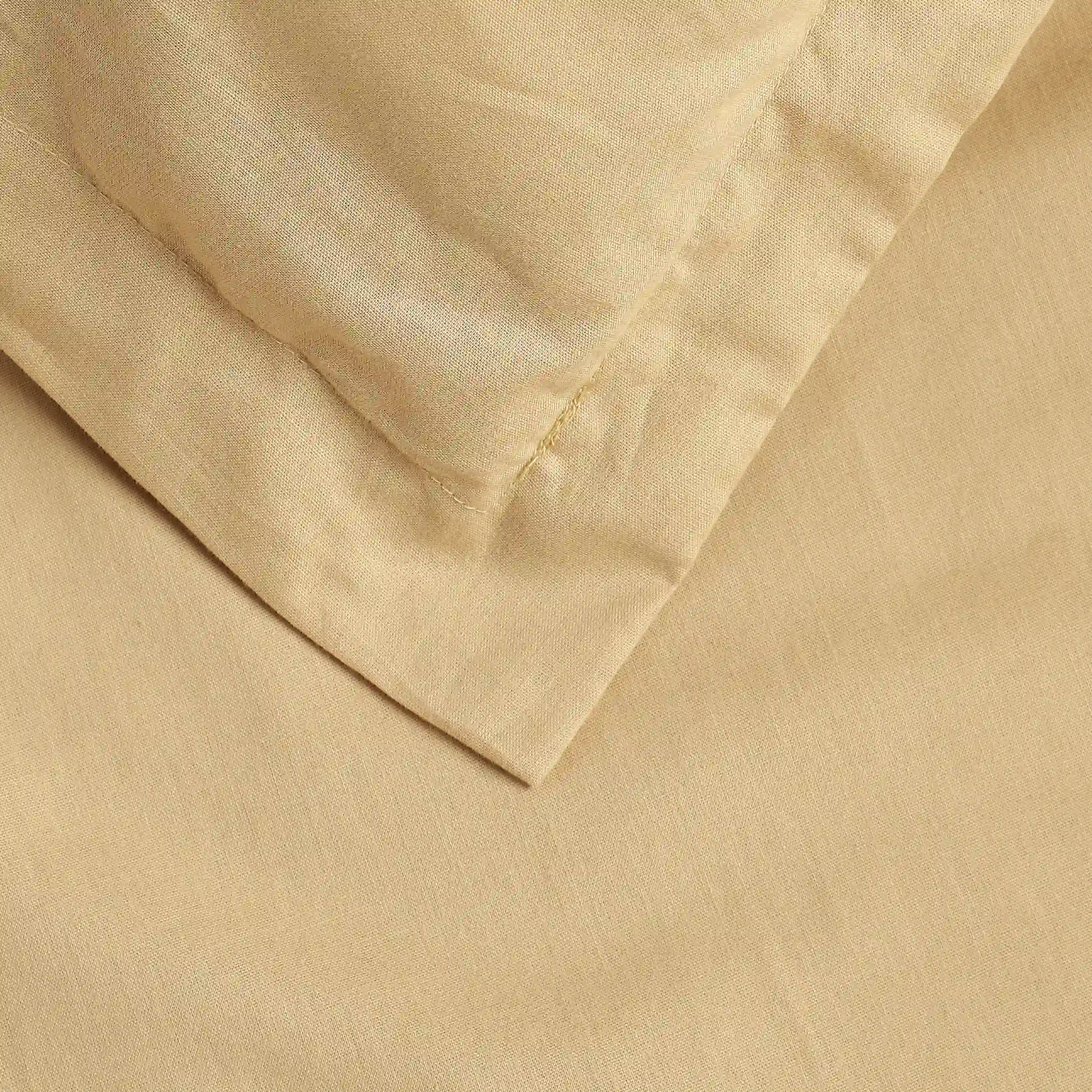 Paleto | Everyday Hues Solid Dyed Cotton Bedsheet Set-Beige - Image 5