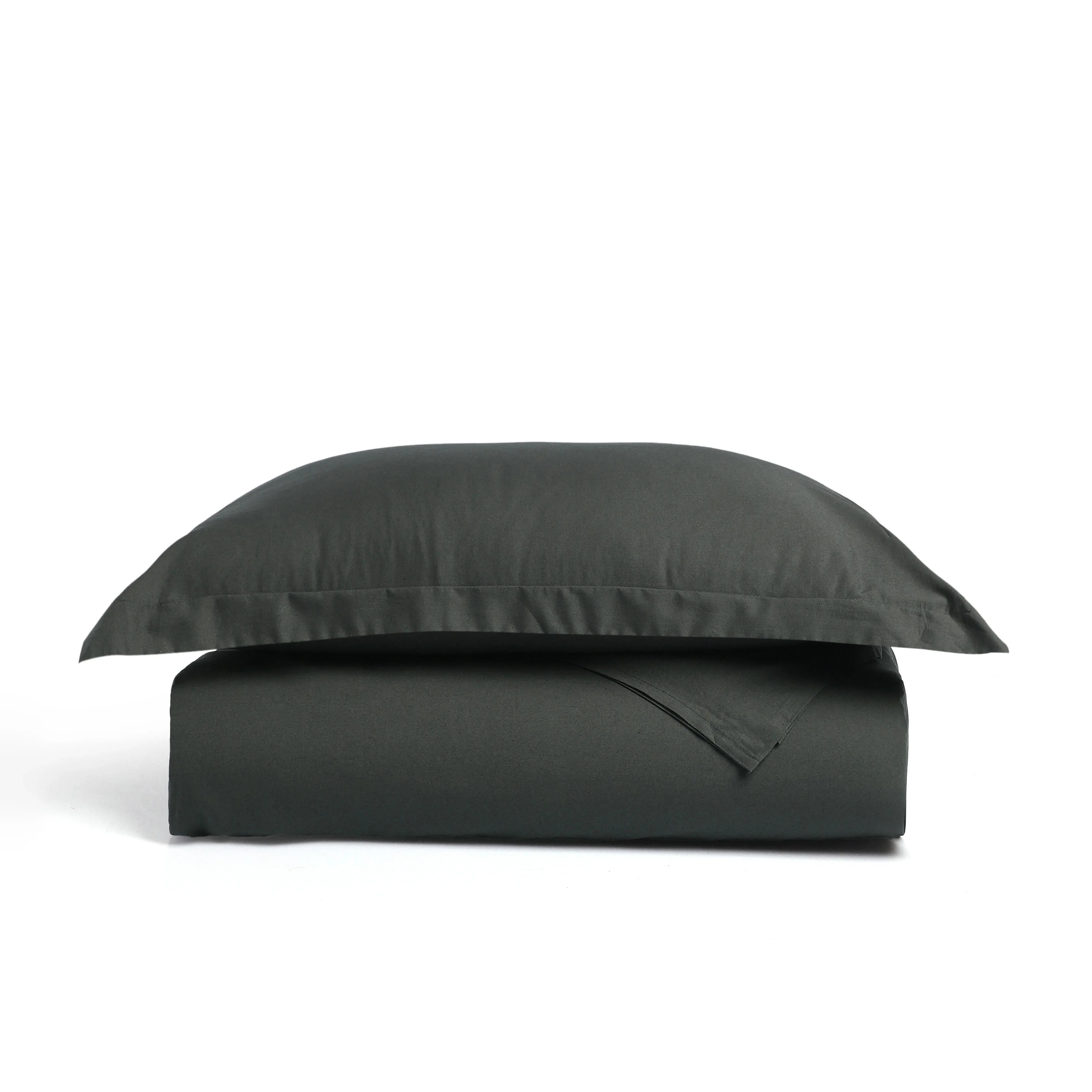 Paleto | Everyday Hues Solid Dyed Cotton Bedsheet Set-Dark Grey - Image 4