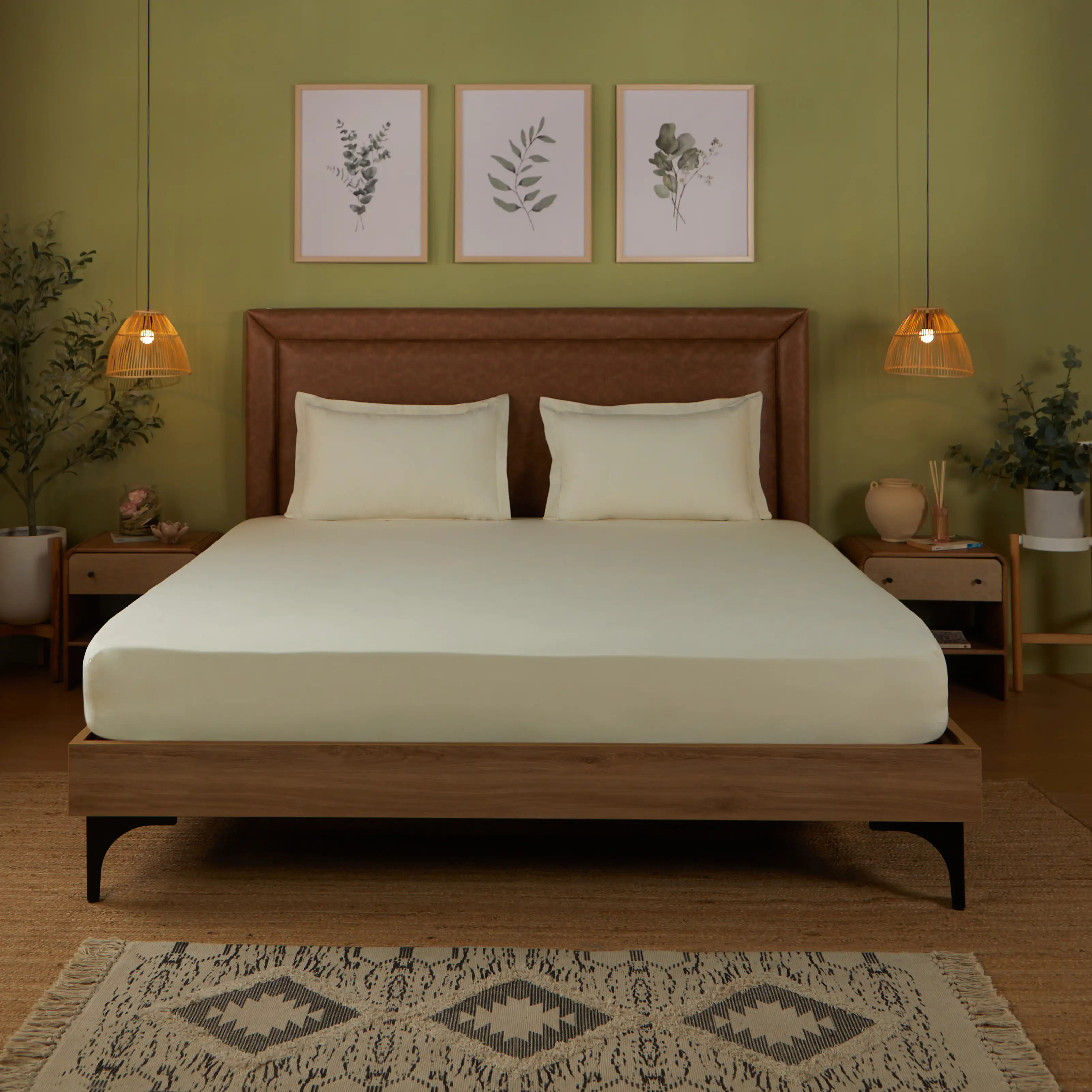 Paleto | Everyday Hues Solid Dyed Cotton Bedsheet Set-Ivory - Image 7