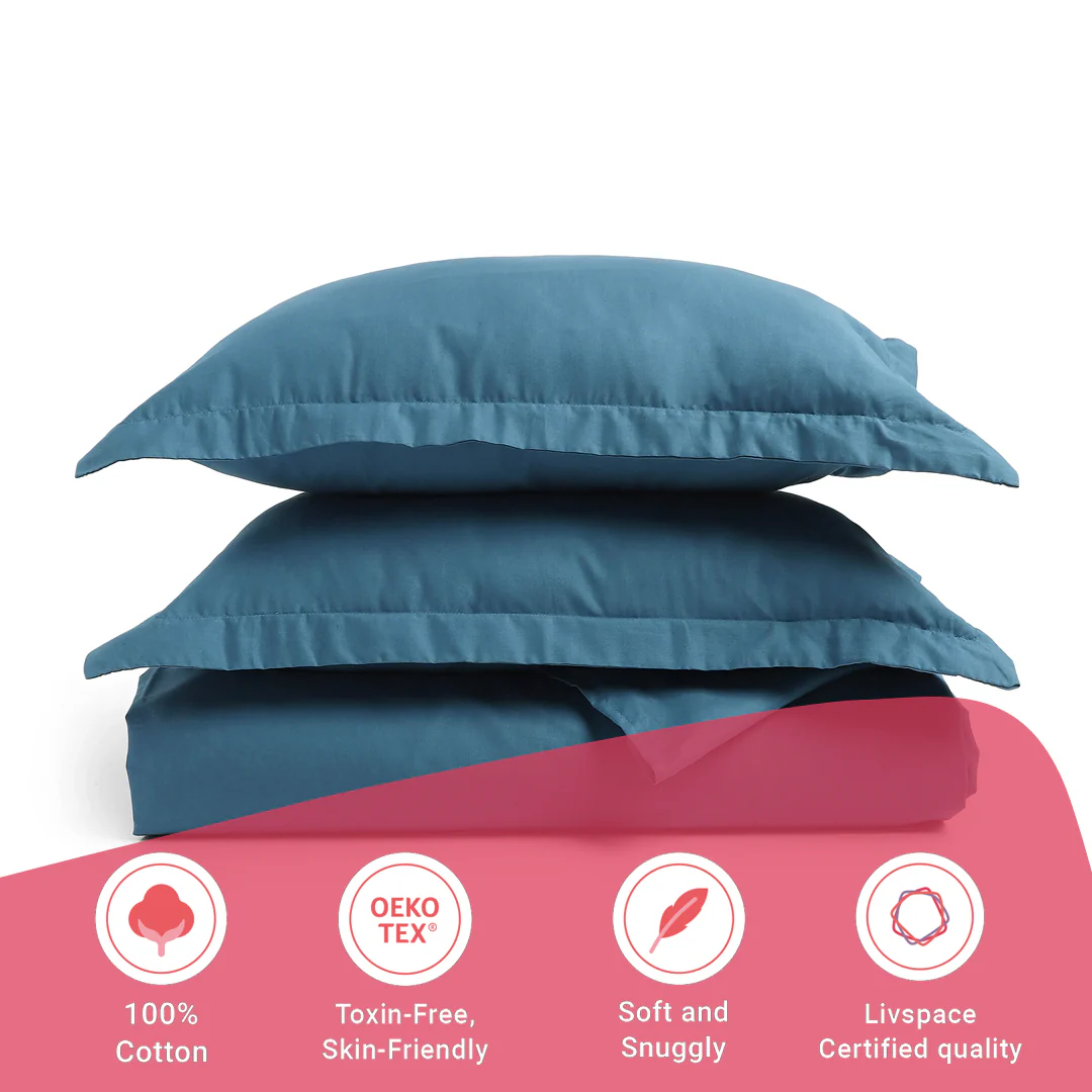 Paleto | Everyday Hues Solid Dyed Cotton Bedsheet Set-Mineral - Image 16