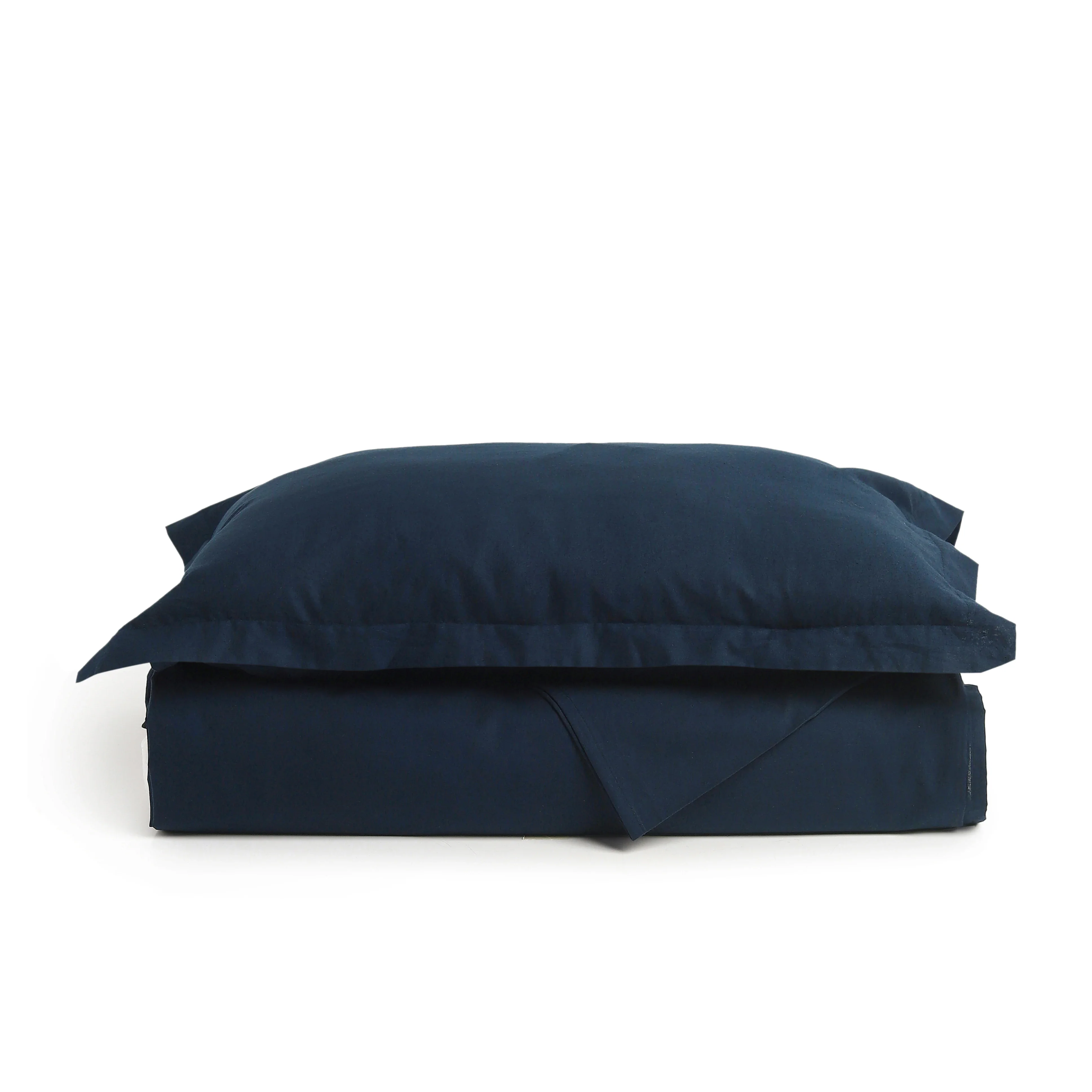 Paleto | Everyday Hues Solid Dyed Cotton Bedsheet Set-Navy - Image 4