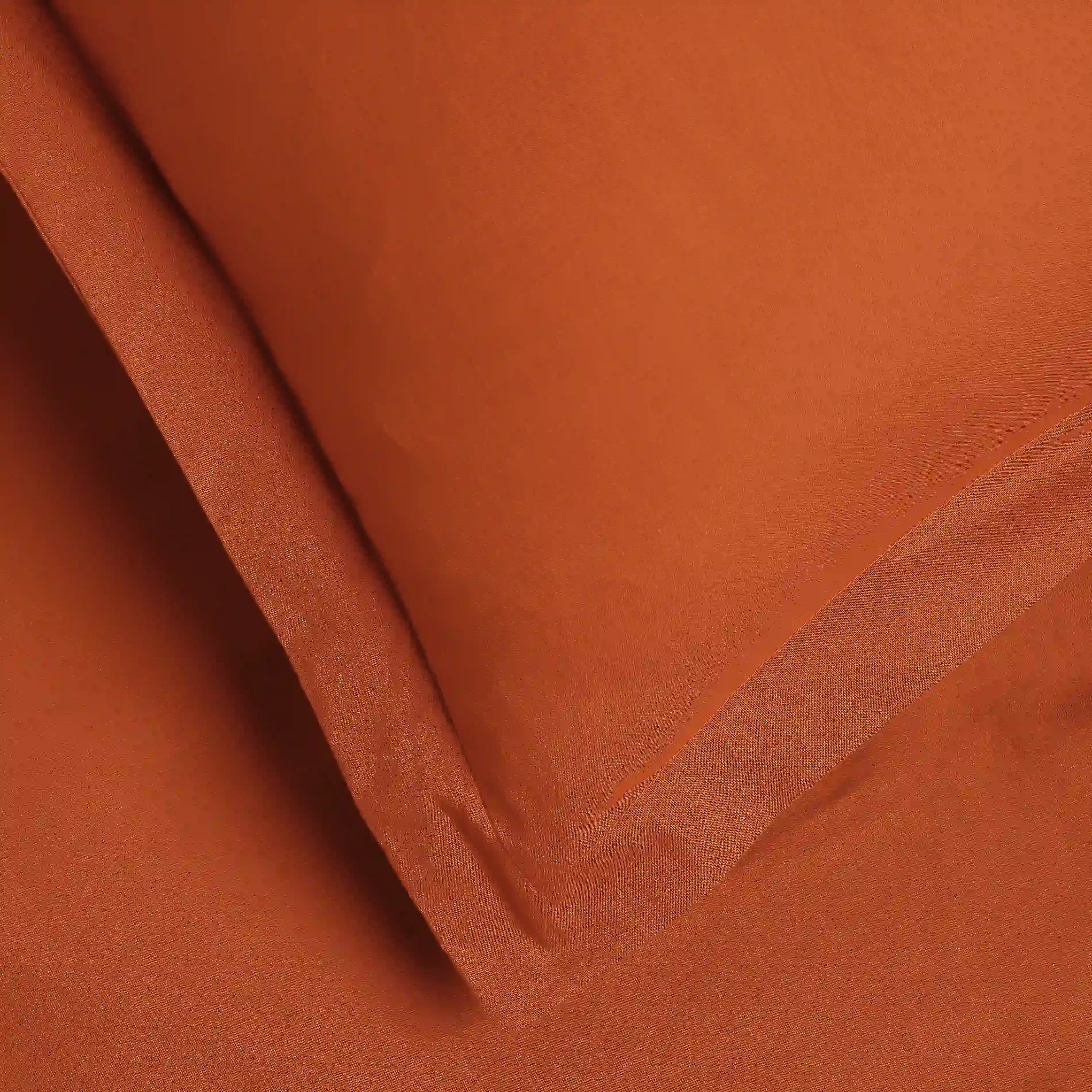 Paleto | Everyday Hues Solid Dyed Cotton Bedsheet Set-Rust - Image 15