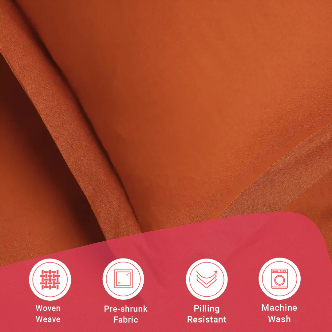 Paleto | Everyday Hues Solid Dyed Cotton Bedsheet Set-Rust - Image 17
