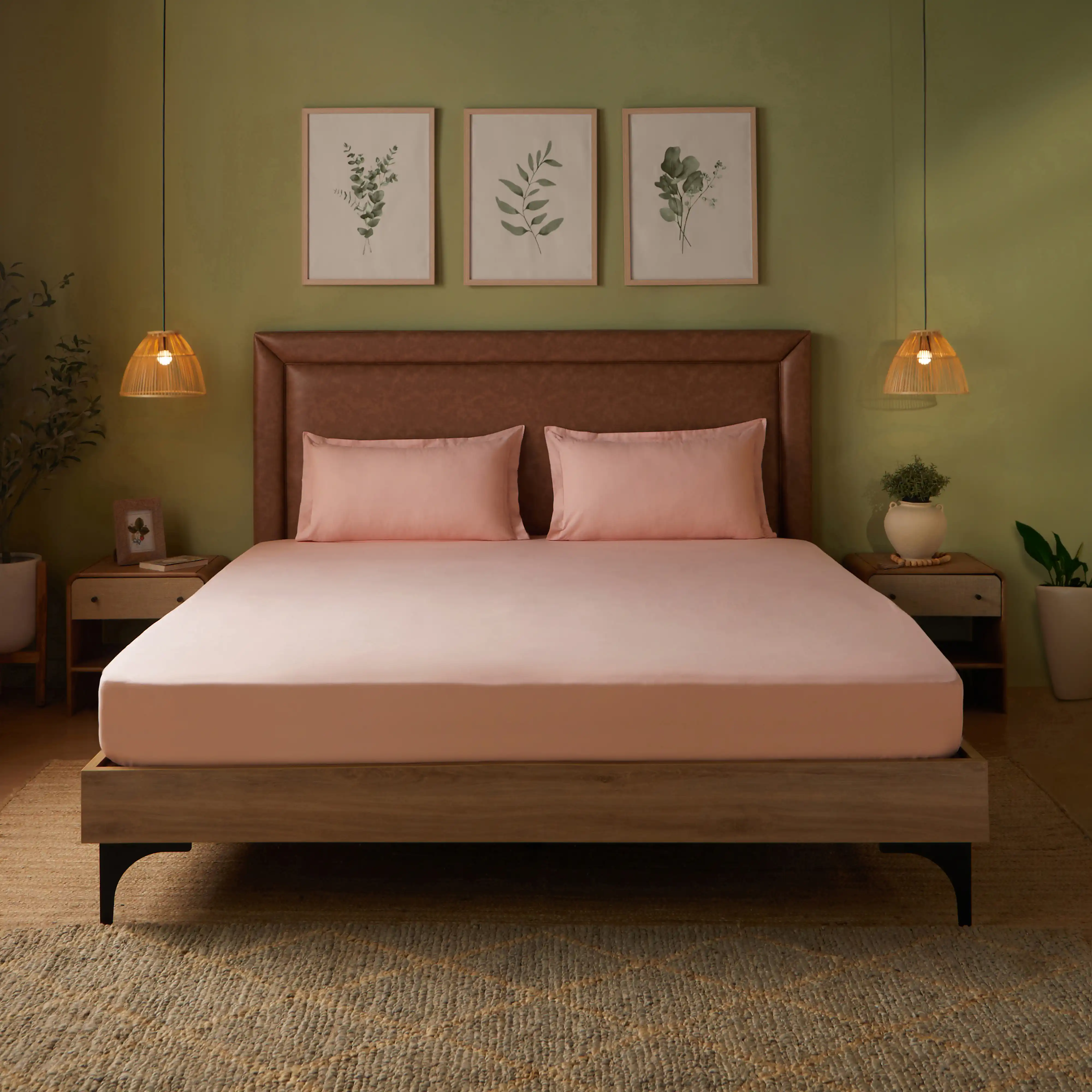 Paleto | Everyday Hues Solid Dyed Cotton Bedsheet Set-Veiled Rose - Image 12