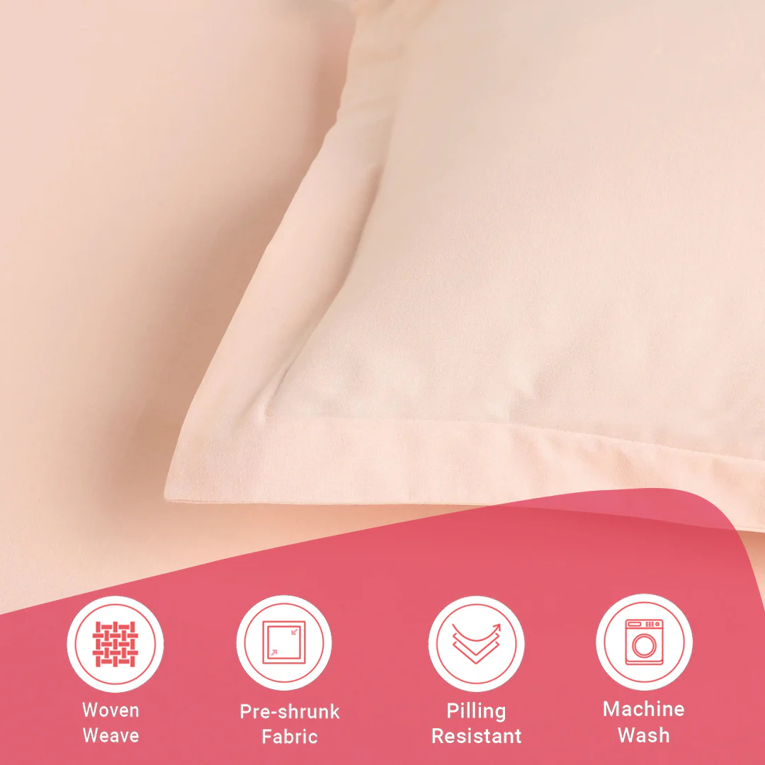 Paleto | Everyday Hues Solid Dyed Cotton Bedsheet Set-Veiled Rose - Image 17