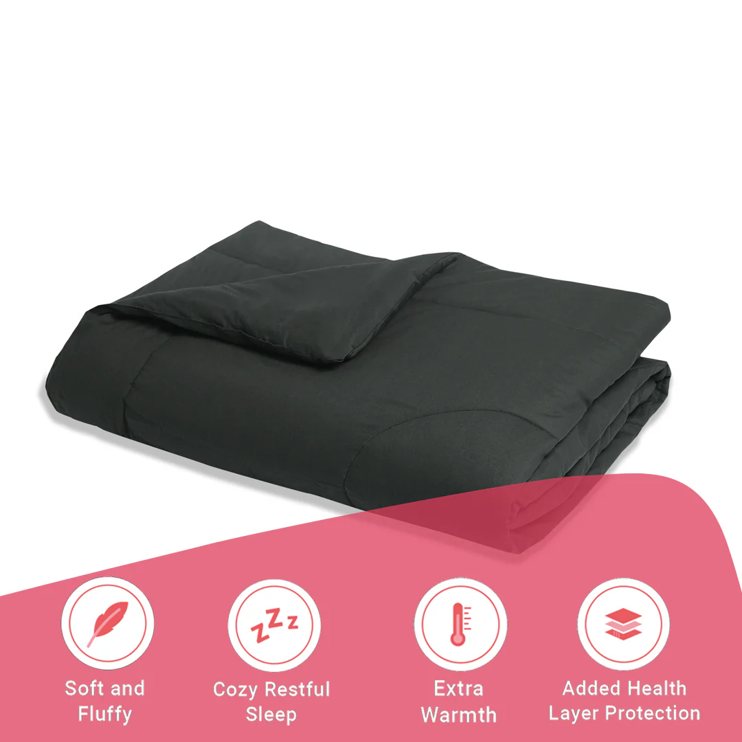 Paleto | Everyday Hues Cotton Solid Dyed 120GSM Comforter-Dark Grey - Image 11