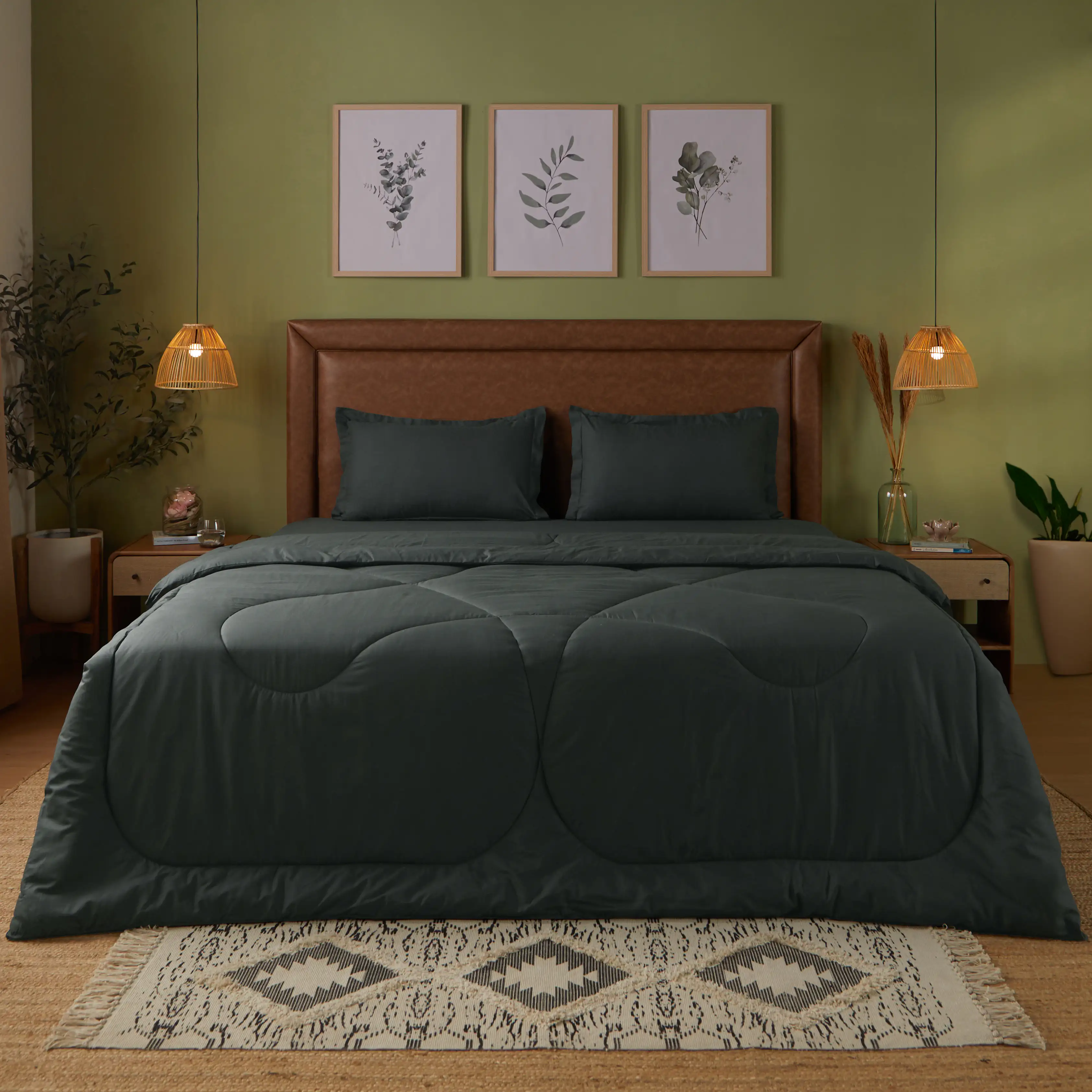 Paleto | Everyday Hues Cotton Solid Dyed 120GSM Comforter-Dark Grey - Image 7