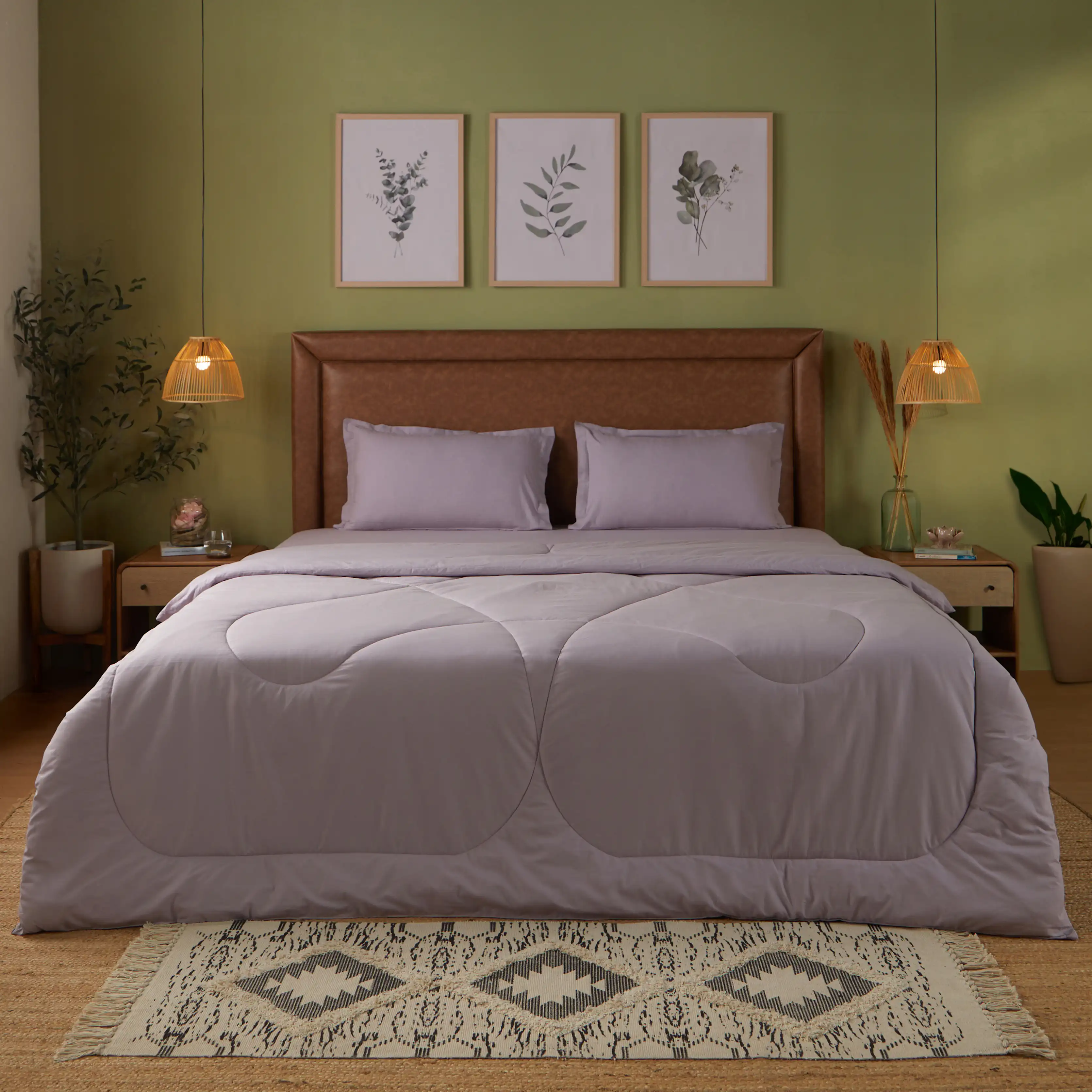 Paleto | Everyday Hues Cotton Solid Dyed 120GSM Comforter-Grey Lavender - Image 7