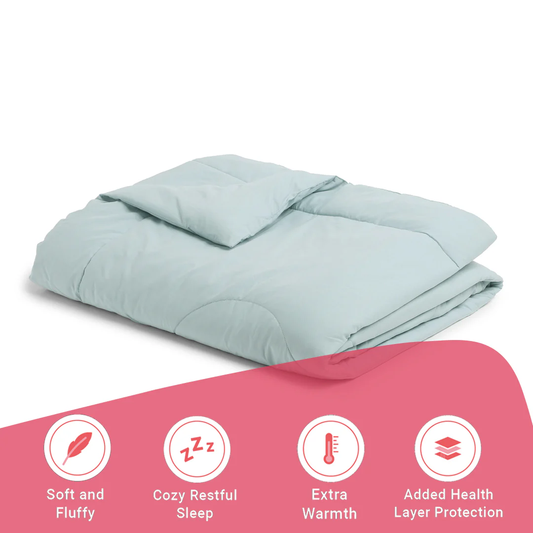Paleto | Everyday Hues Cotton Solid Dyed 240GSM Comforter for Extra Warmth-Blue Sky - Image 6