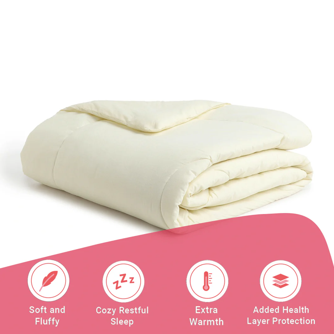 Paleto | Everyday Hues Cotton Solid Dyed 240GSM Comforter for Extra Warmth-Ivory - Image 6