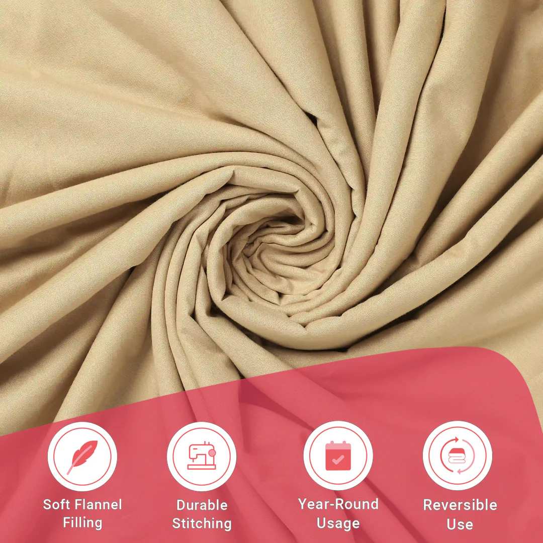 Paleto | Everyday Hues Cotton Solid Dyed Dohar with Super Soft Flannel Layering-Beige - Image 12