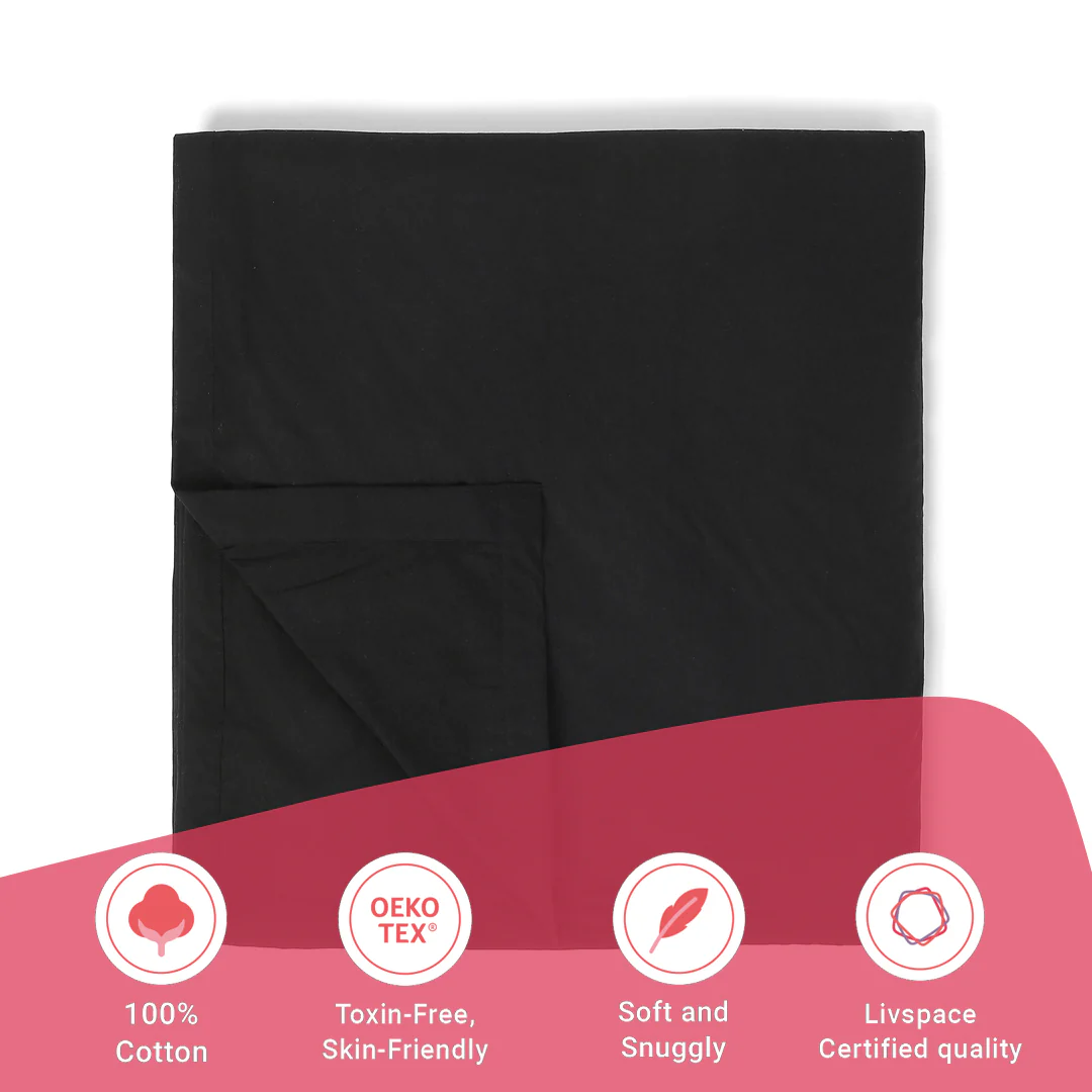 Paleto | Everyday Hues Cotton Solid Dyed Dohar with Super Soft Flannel Layering-Black - Image 11