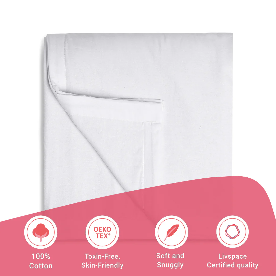 Paleto | Everyday Hues Cotton Solid Dyed Dohar with Super Soft Flannel Layering-White - Image 11