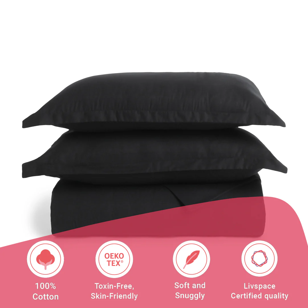 Paleto | Everyday Hues Solid Dyed Cotton Fitted Sheet Set-Black - Image 17