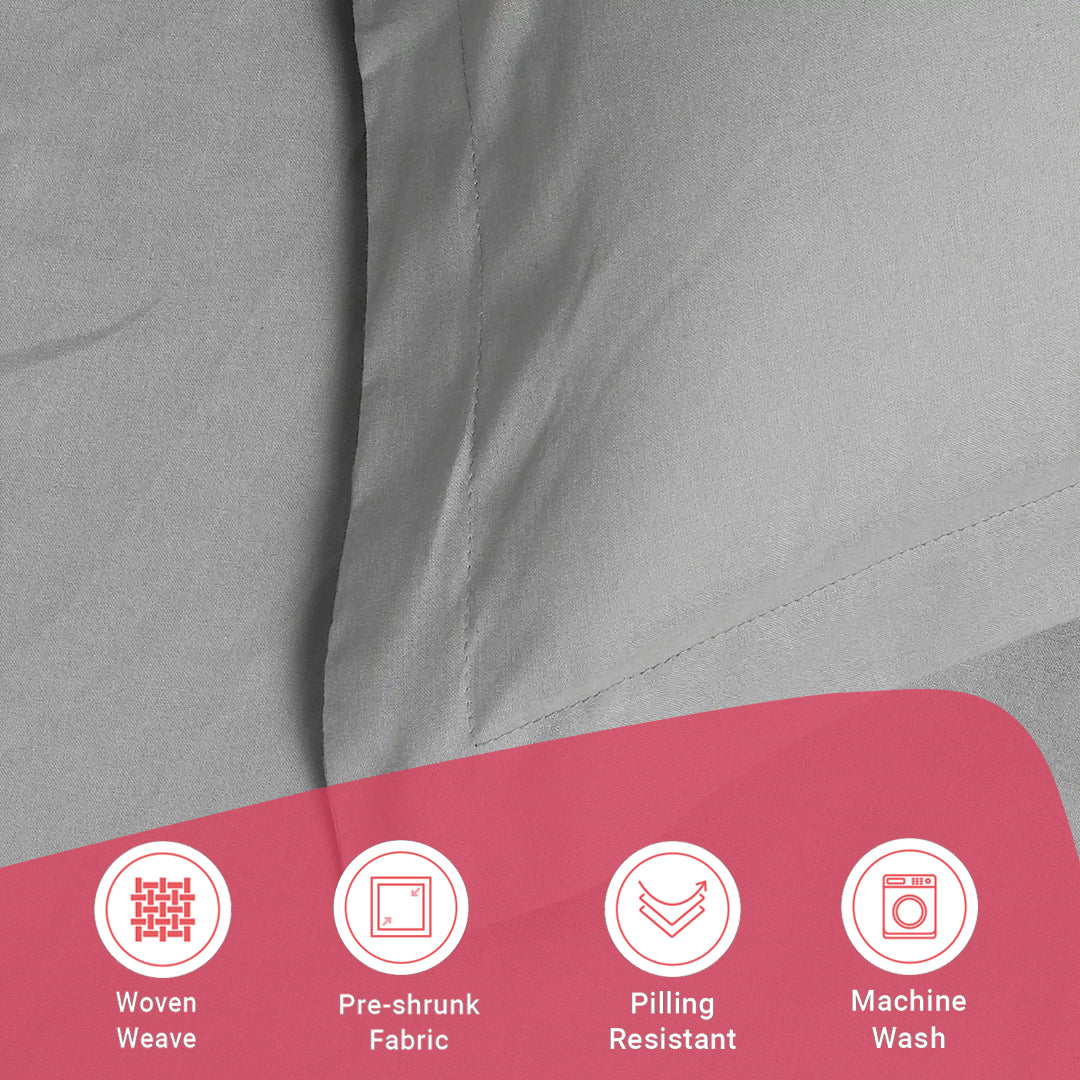 Paleto | Everyday Hues Solid Dyed Cotton Fitted Sheet Set-Grey - Image 15