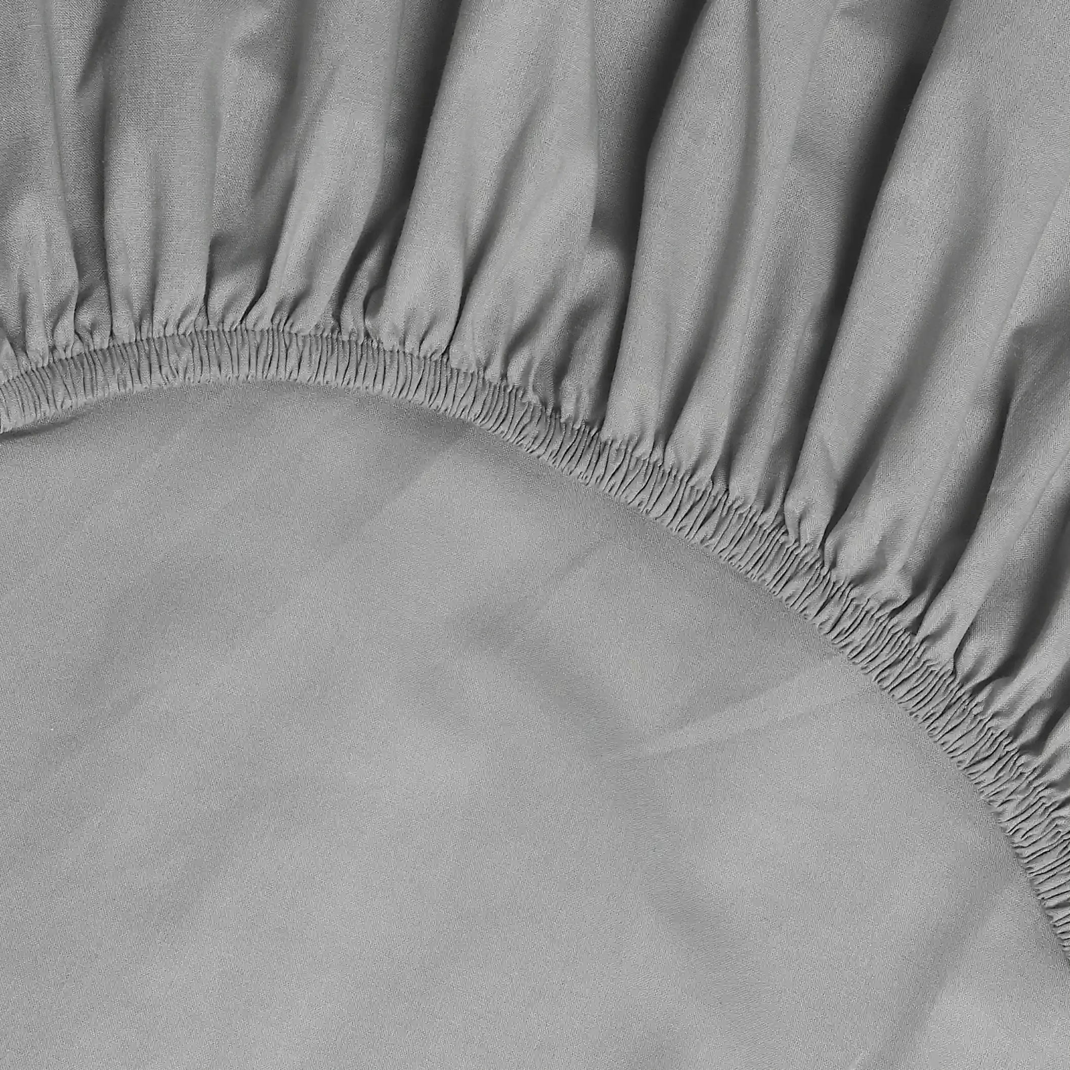 Paleto | Everyday Hues Solid Dyed Cotton Fitted Sheet Set-Grey - Image 7