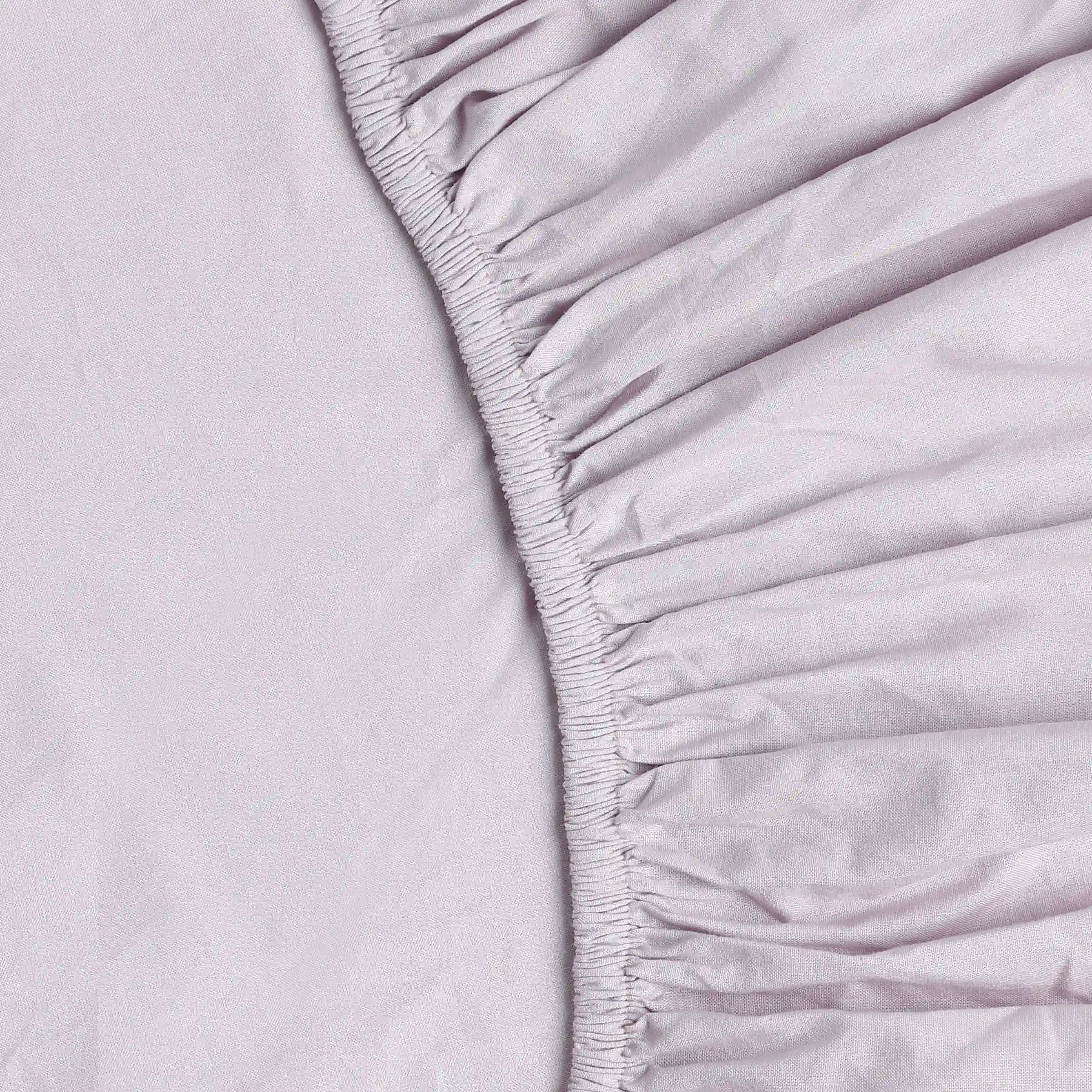 Paleto | Everyday Hues Solid Dyed Cotton Fitted Sheet Set-Grey Lavender - Image 7