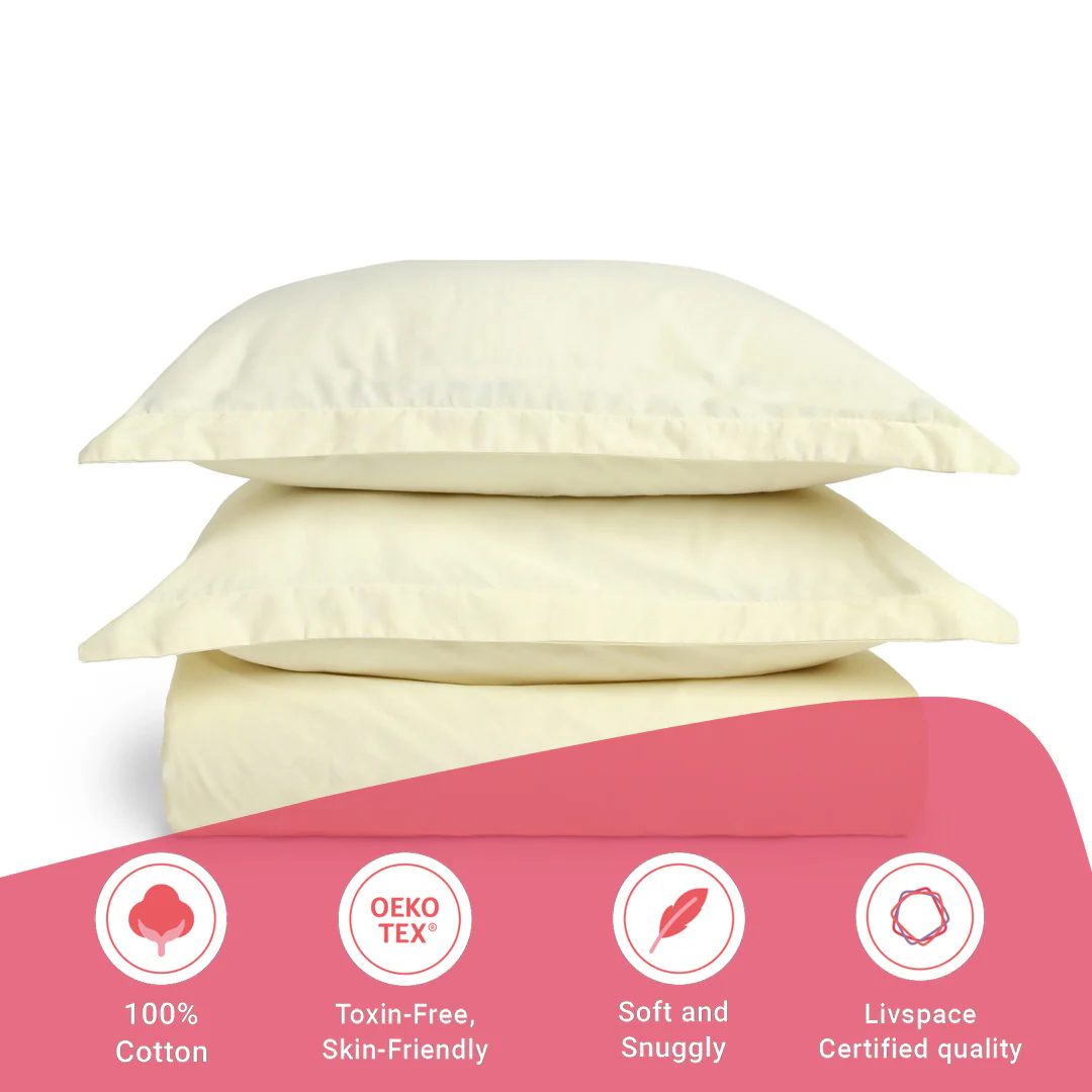 Paleto | Everyday Hues Solid Dyed Cotton Fitted Sheet Set-Ivory - Image 16