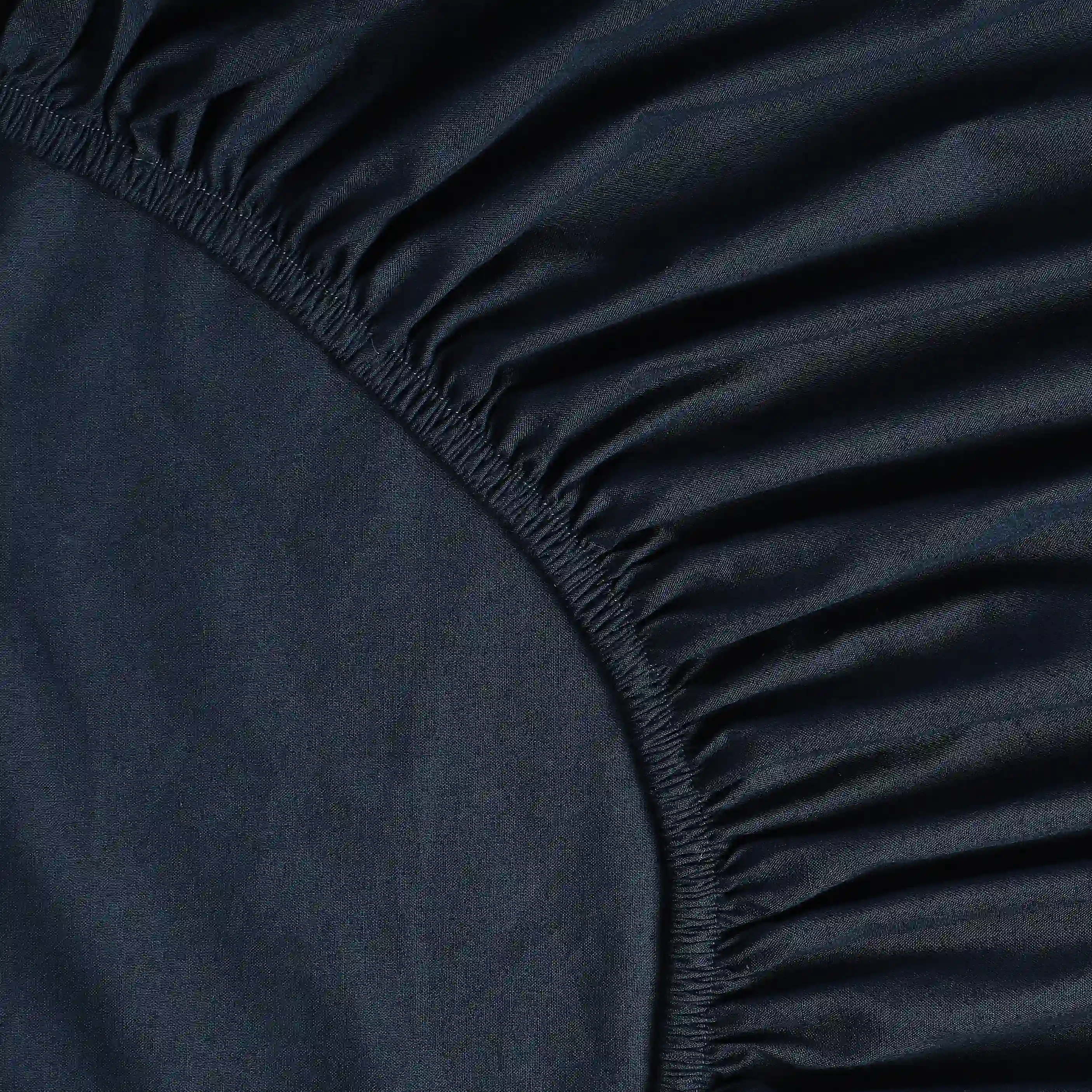 Paleto | Everyday Hues Solid Dyed Cotton Fitted Sheet Set-Navy - Image 7