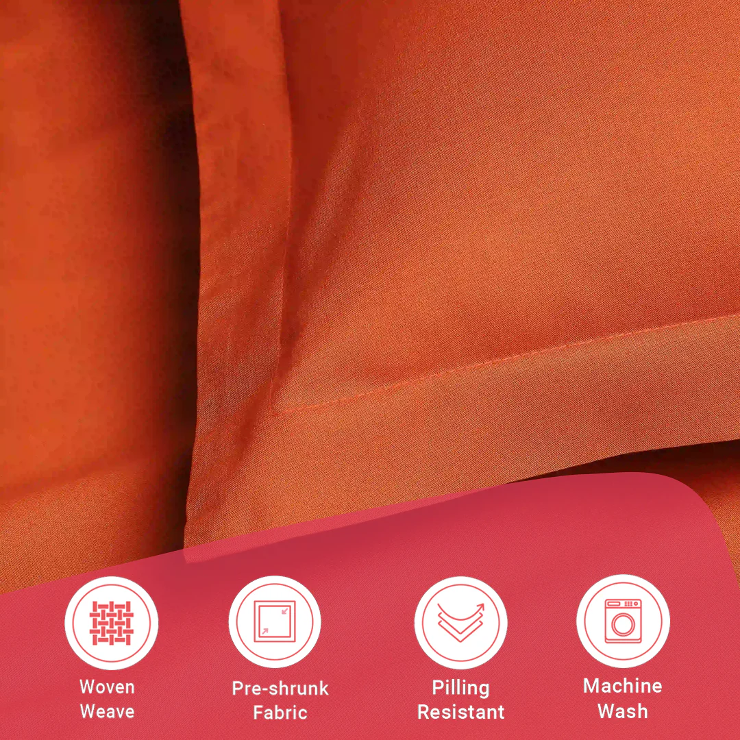 Paleto | Everyday Hues Solid Dyed Cotton Fitted Sheet Set-Rust - Image 16