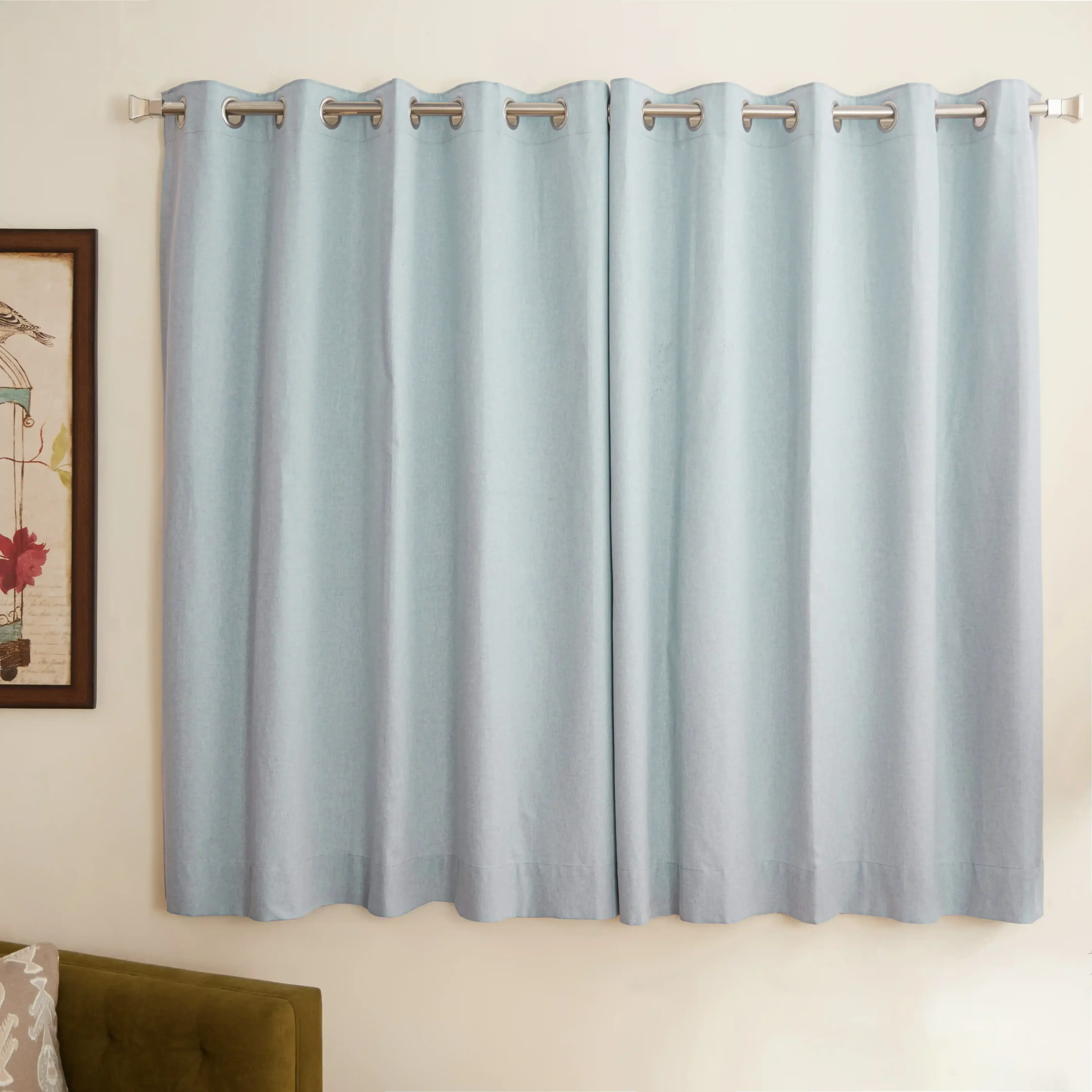 Pelushe Set Of 2 100% Cotton Solid Readymade Curtains | Everyday Hues - Image 101