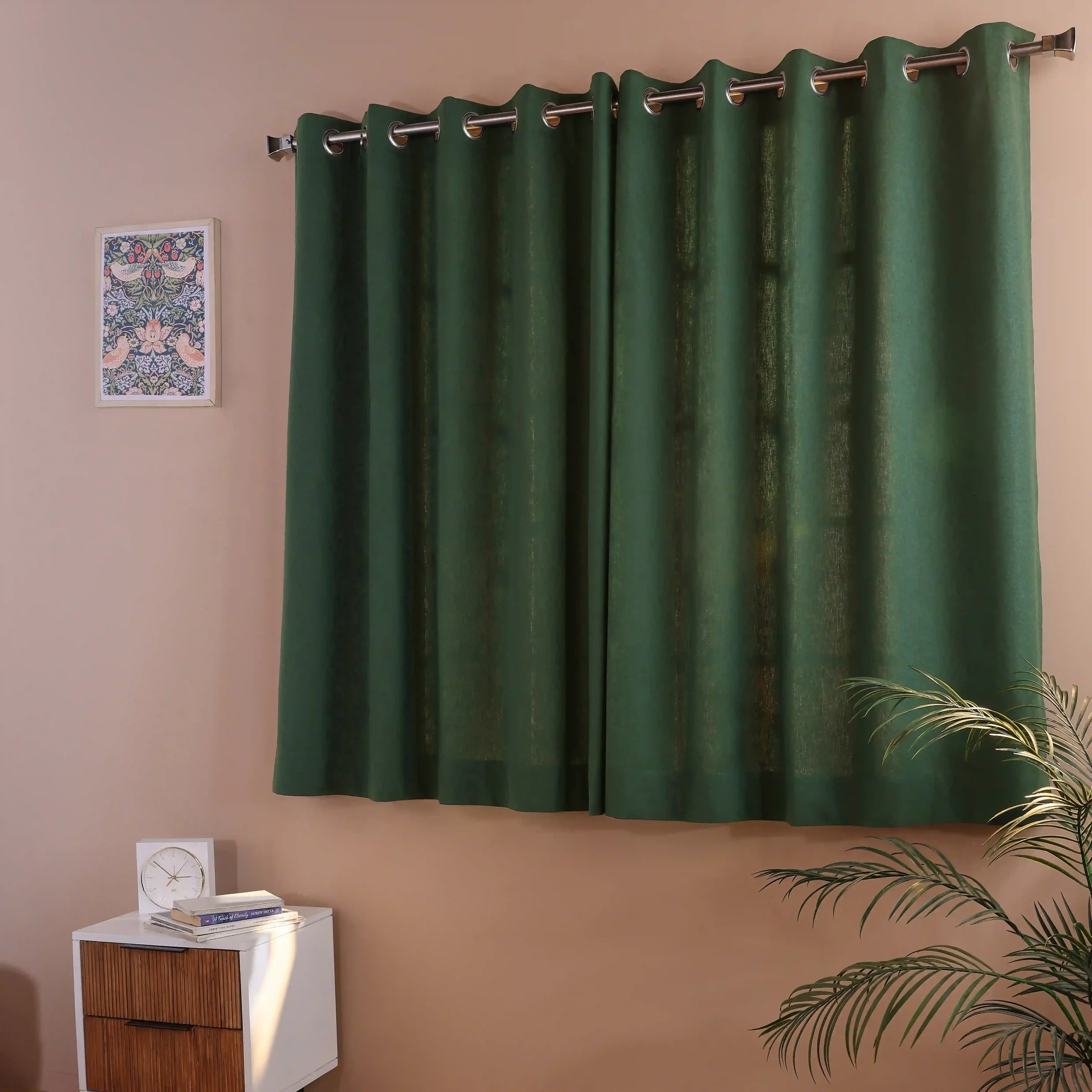 Pelushe Set Of 2 100% Cotton Solid Readymade Curtains | Everyday Hues - Image 109