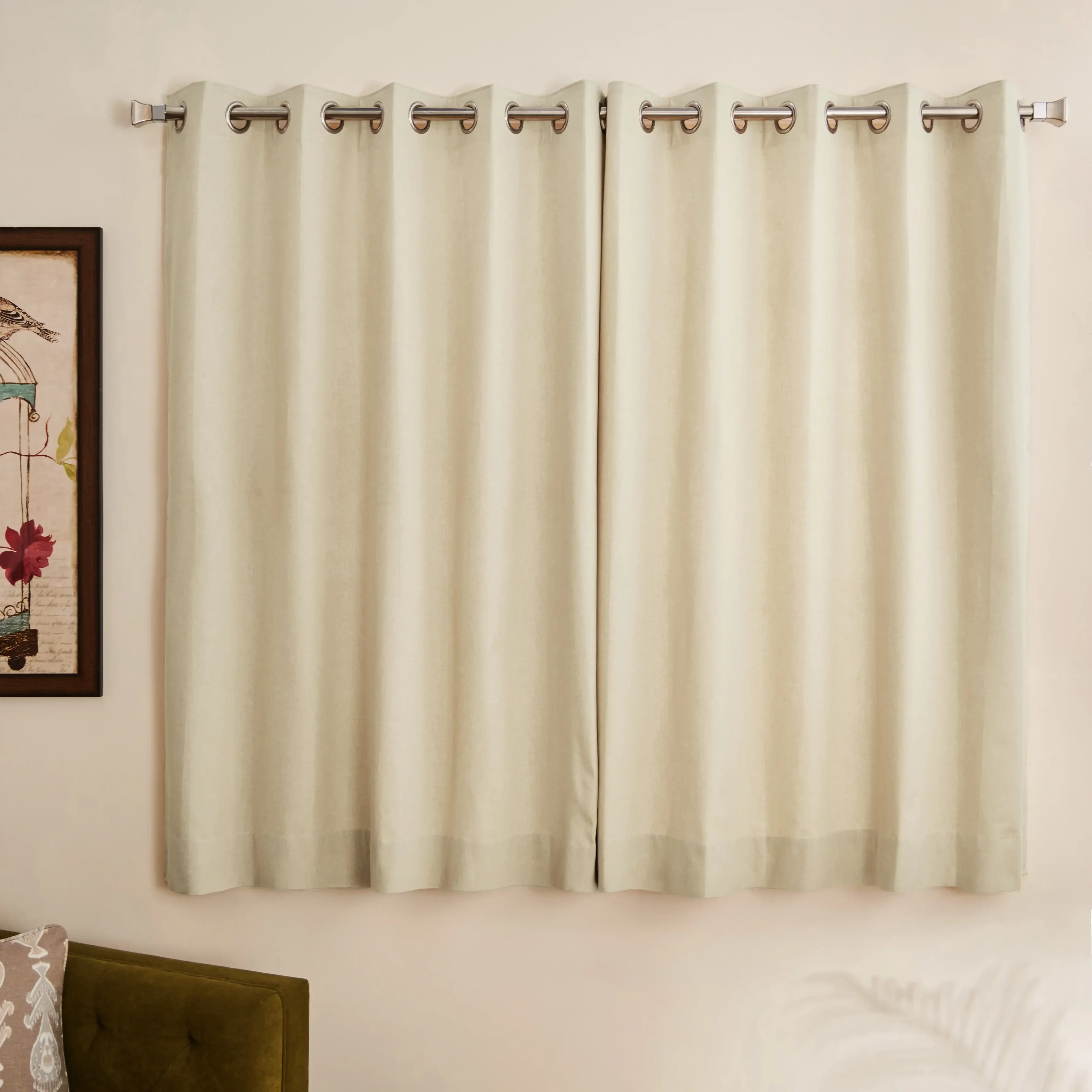 Pelushe Set Of 2 100% Cotton Solid Readymade Curtains | Everyday Hues - Image 129