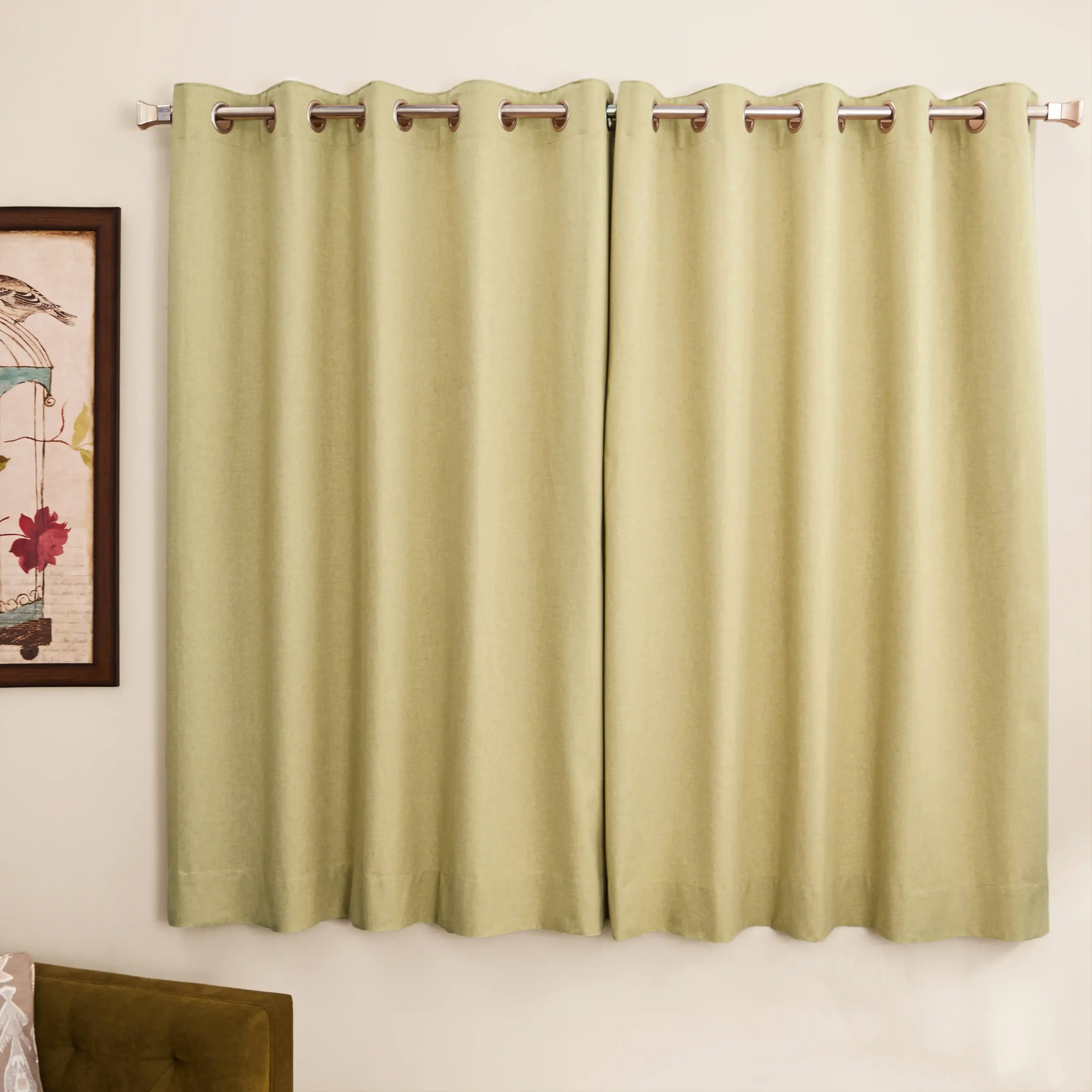 Pelushe Set Of 2 100% Cotton Solid Readymade Curtains | Everyday Hues - Image 141