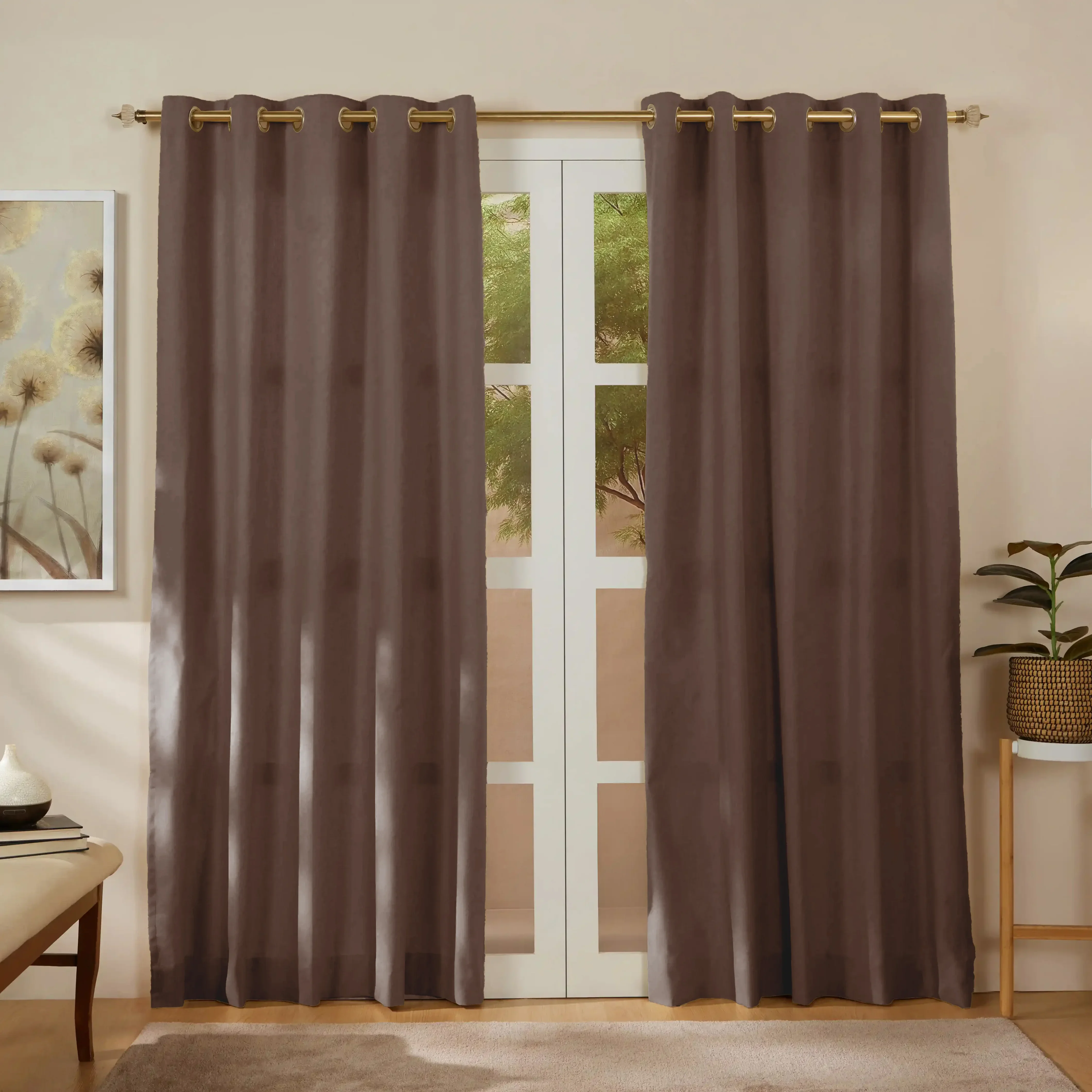 Pelushe Set Of 2 100% Cotton Solid Readymade Curtains | Everyday Hues - Image 62