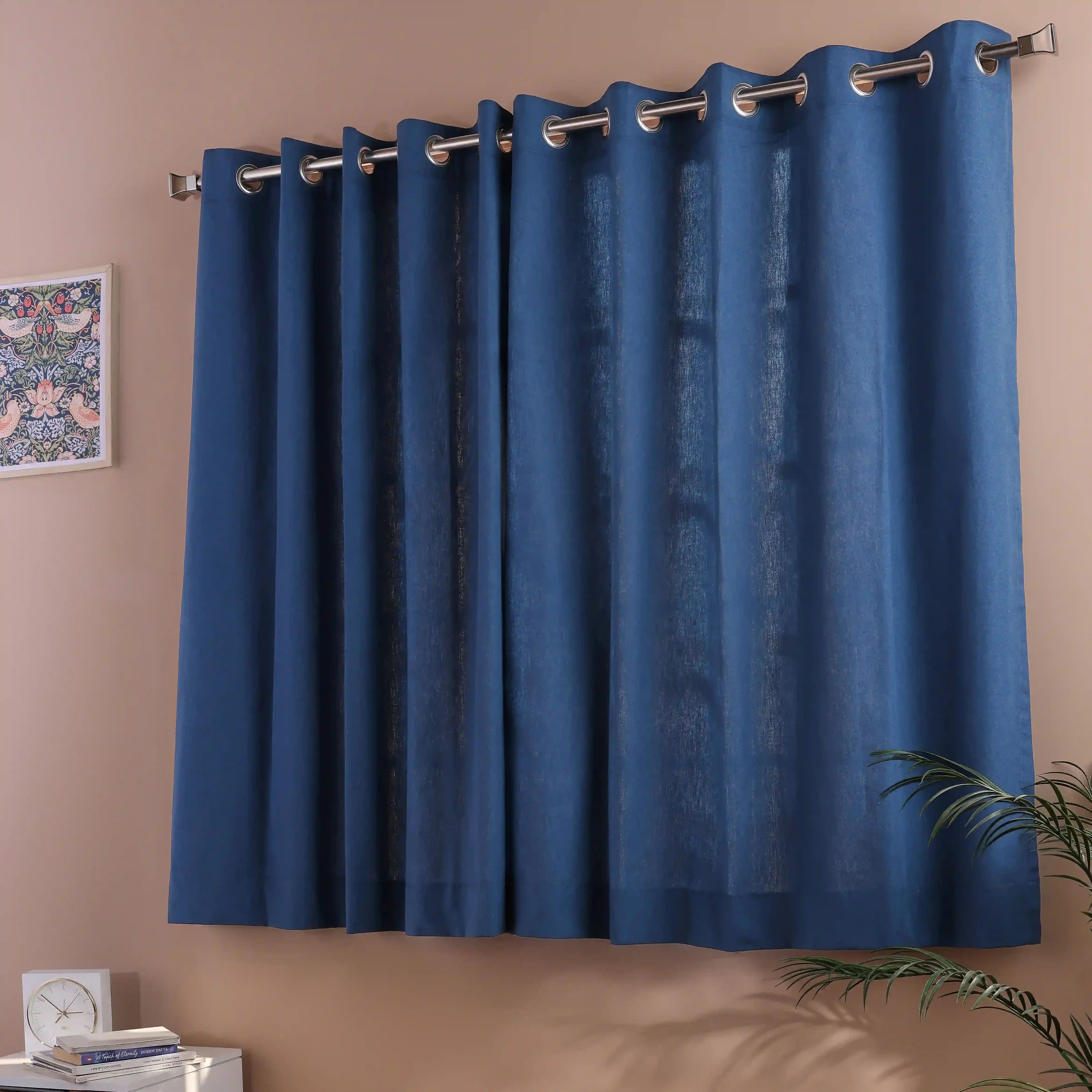 Pelushe Set Of 2 100% Cotton Solid Readymade Curtains | Everyday Hues - Image 97