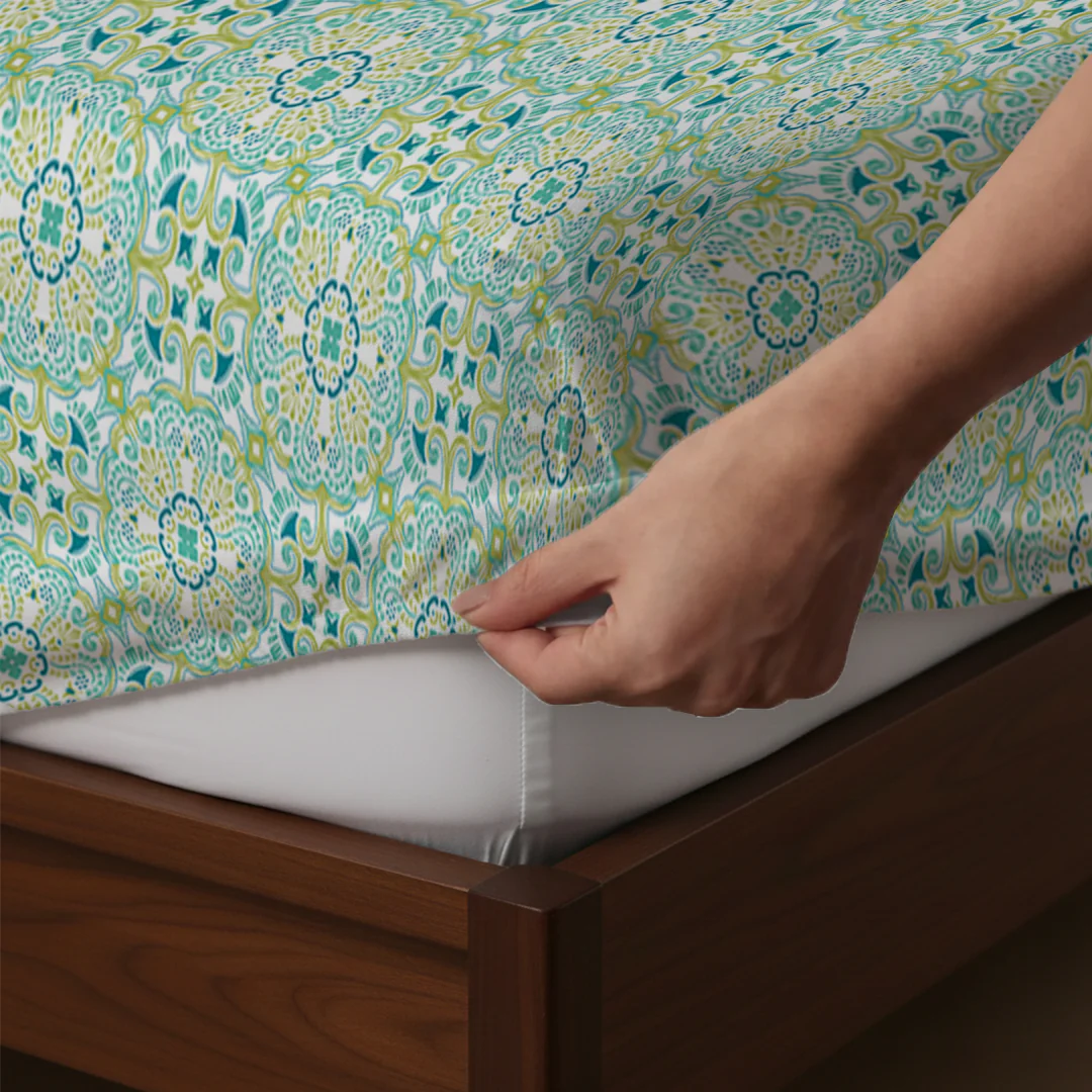 Pure Nest Printed Fitted Sheet Set - Image 172