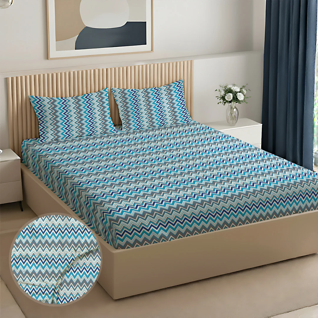 Pure Nest Printed Fitted Sheet Set - Image 175