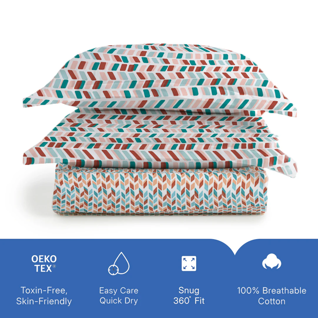 Pure Nest Printed Fitted Sheet Set - Image 31