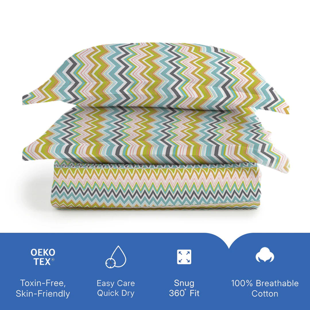 Pure Nest Printed Fitted Sheet Set - Image 35