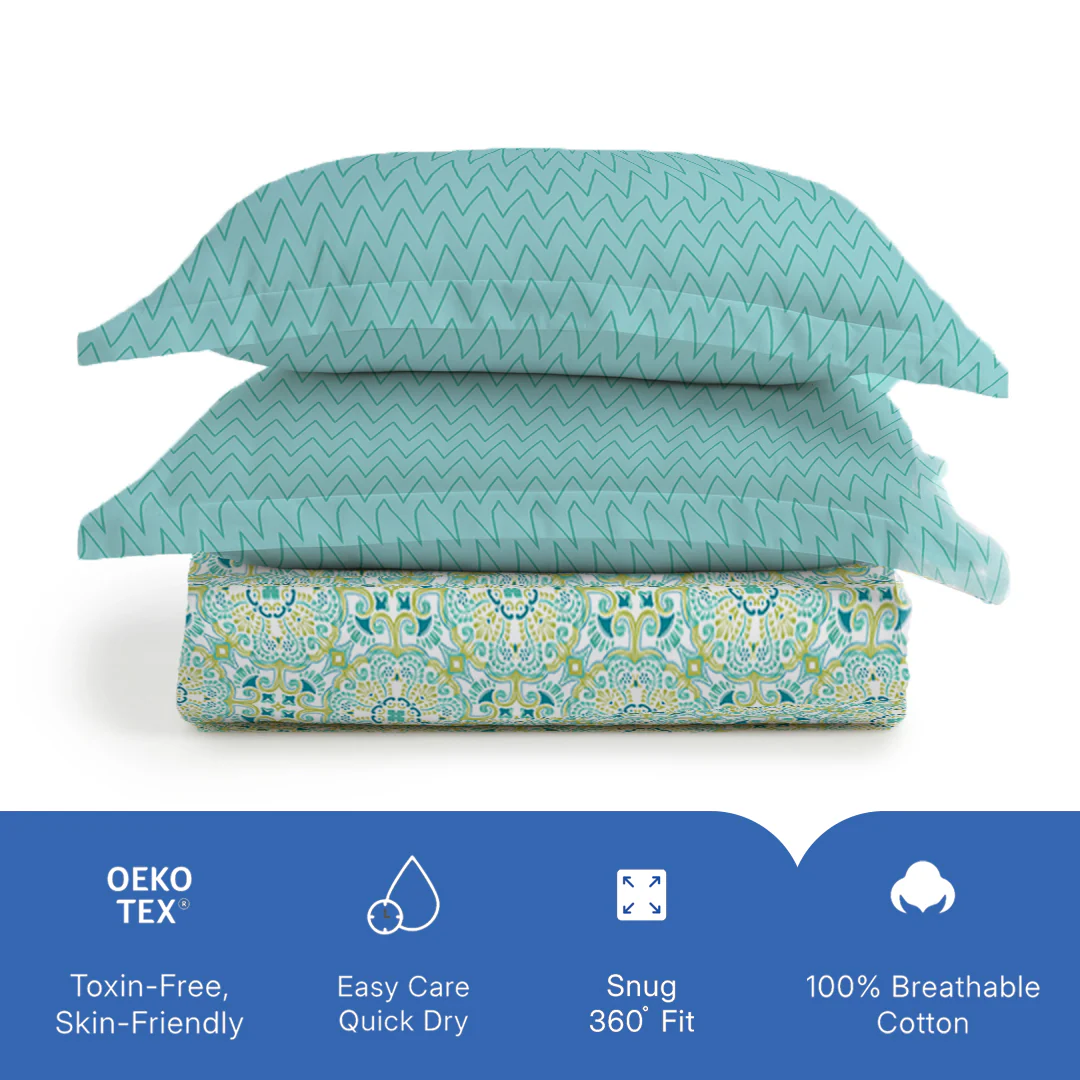 Pure Nest Printed Fitted Sheet Set - Image 37