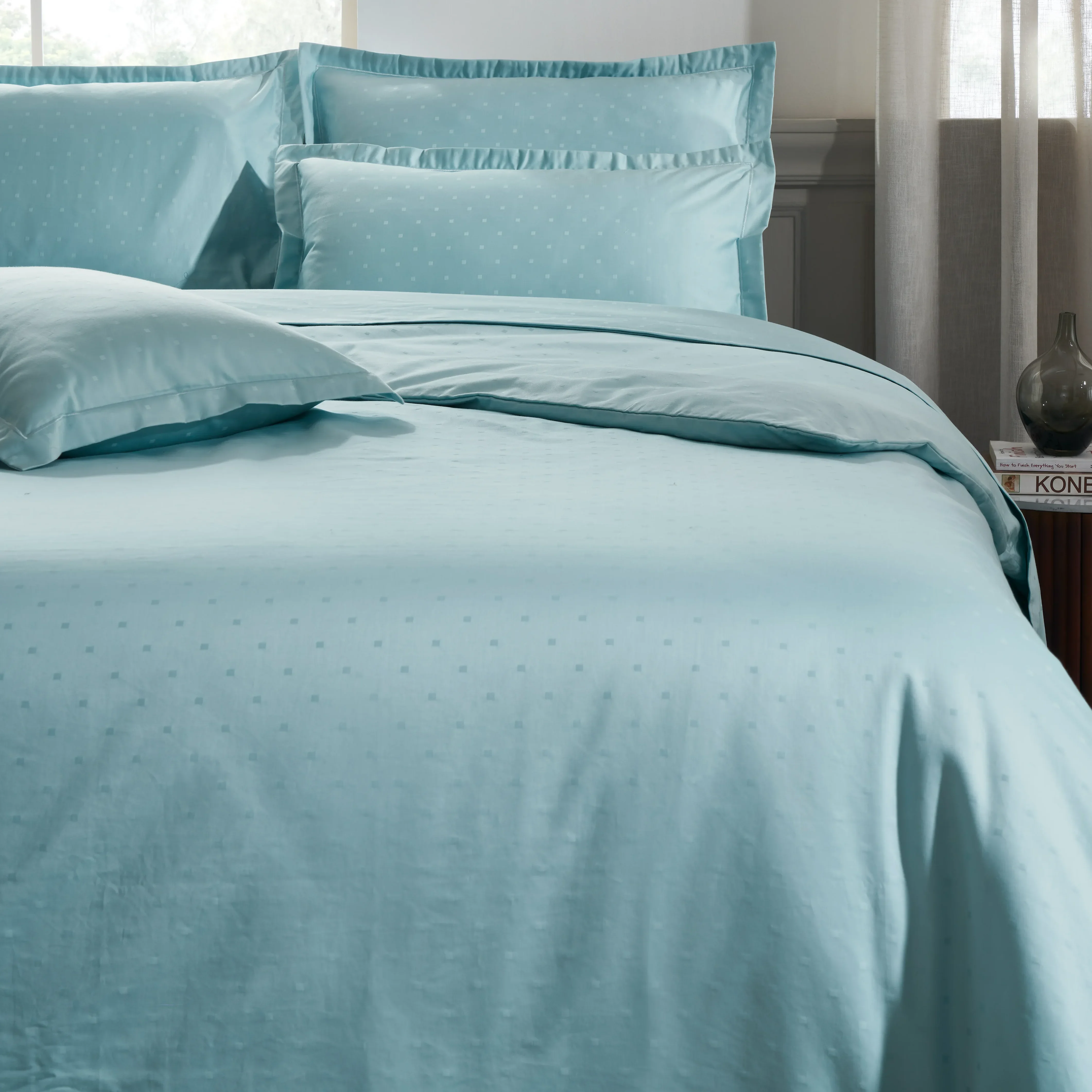 Ricaso | 1000TC Egyptian Cotton Swiss Dot Super Soft Fitted Sheet Set | Pillow Cover with Merrow Hem Treatment - Image 33