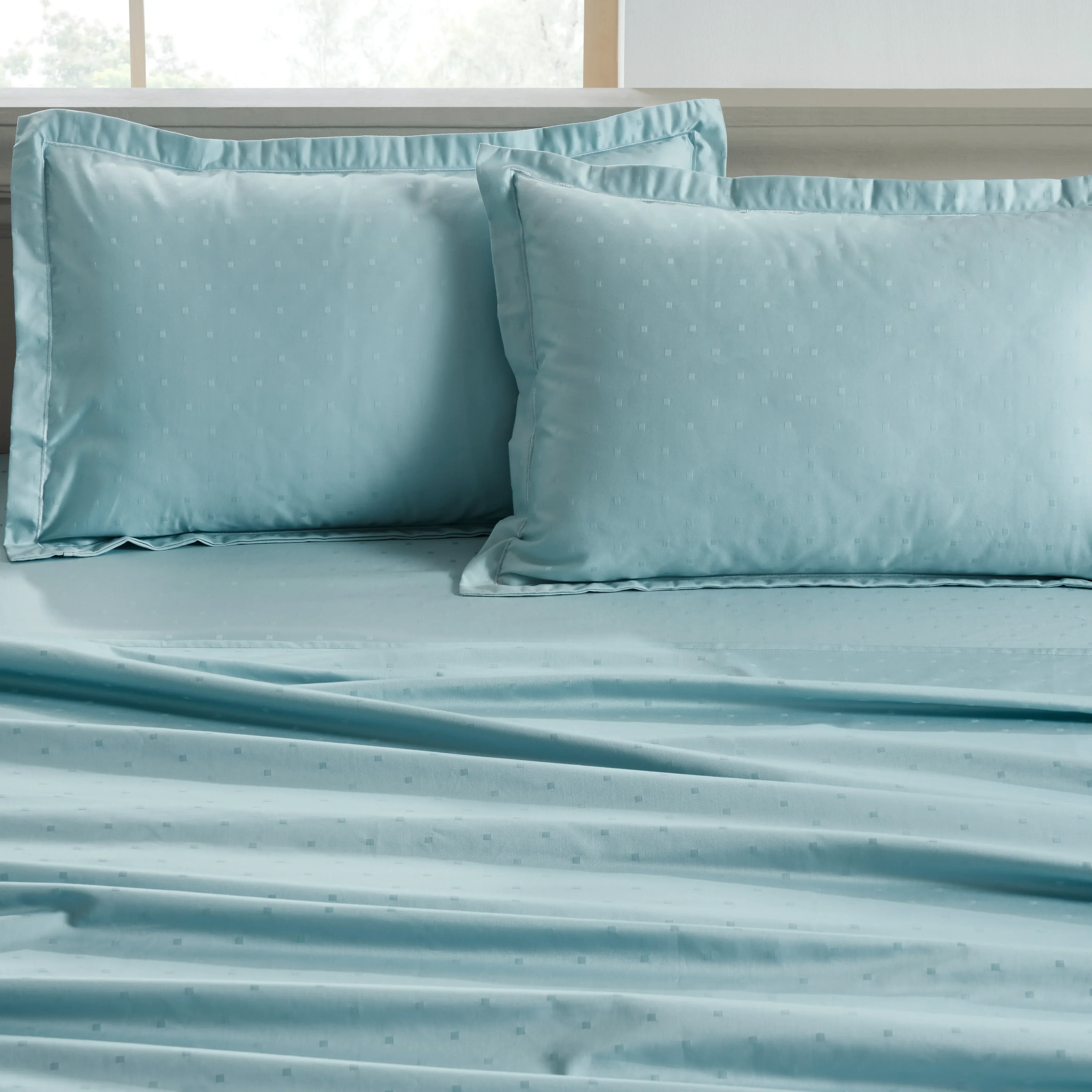 Ricaso | 1000TC Egyptian Cotton Swiss Dot Super Soft Fitted Sheet Set | Pillow Cover with Merrow Hem Treatment - Image 34